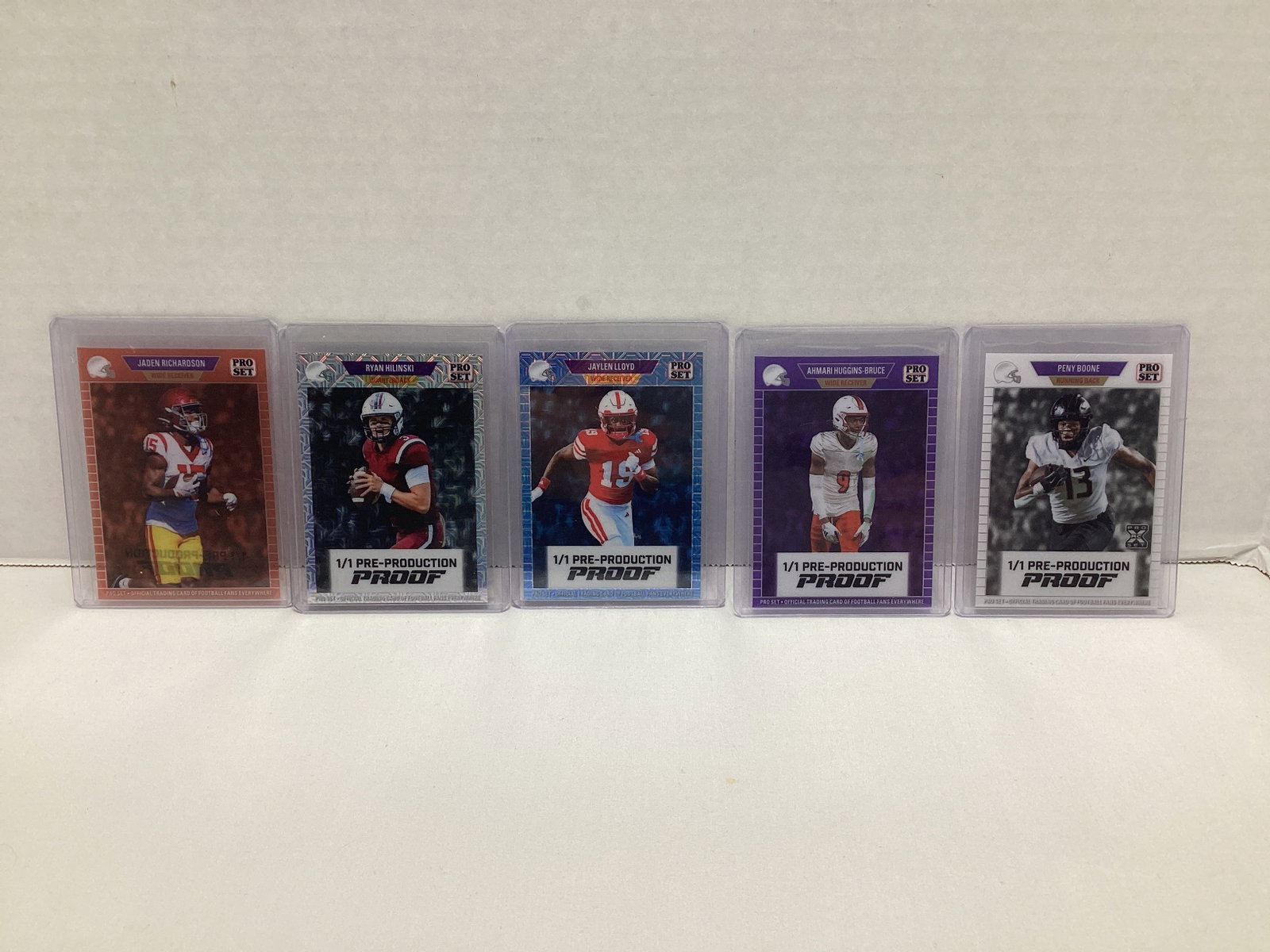 Five Leaf Pro Set 1/1 Pre Production Football Cards: .