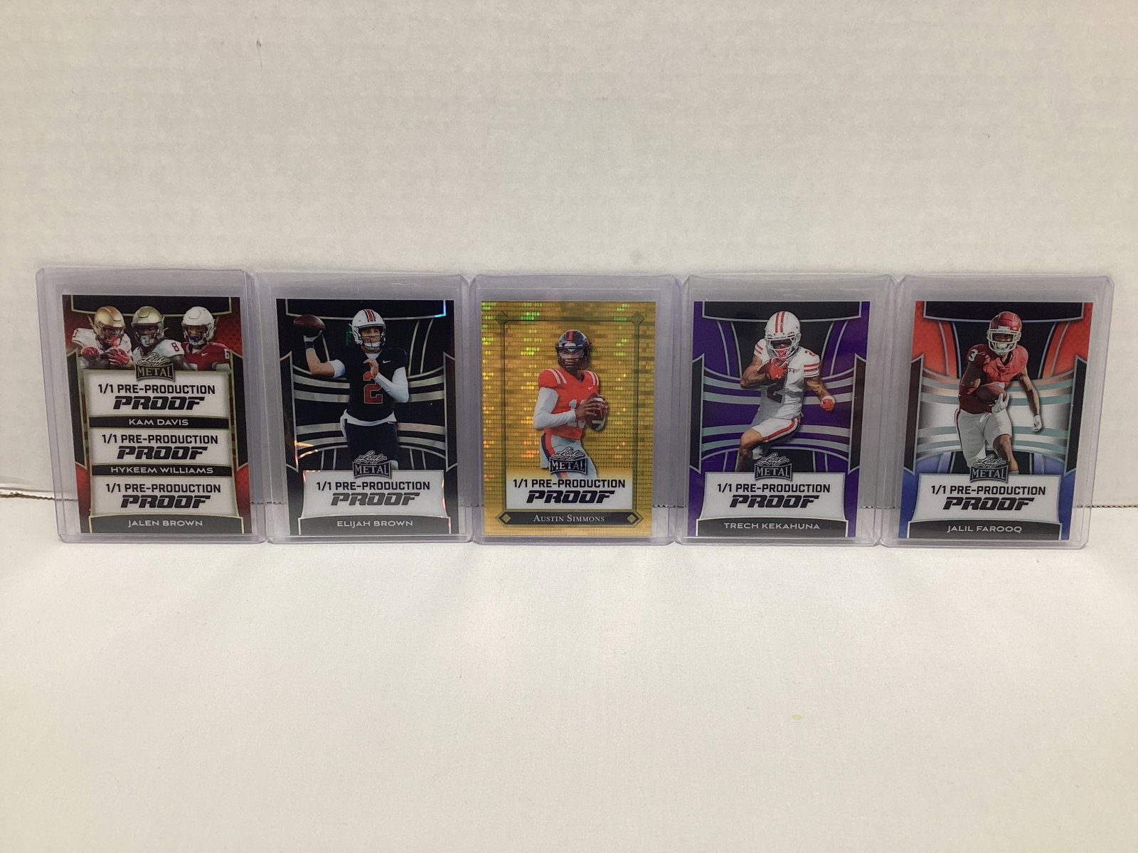 Five Leaf Metal 1/1 Pre Production Football Cards: .