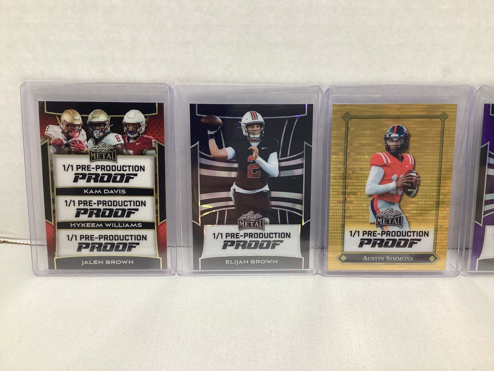 Five Leaf Metal 1/1 Pre Production Football Cards - 2