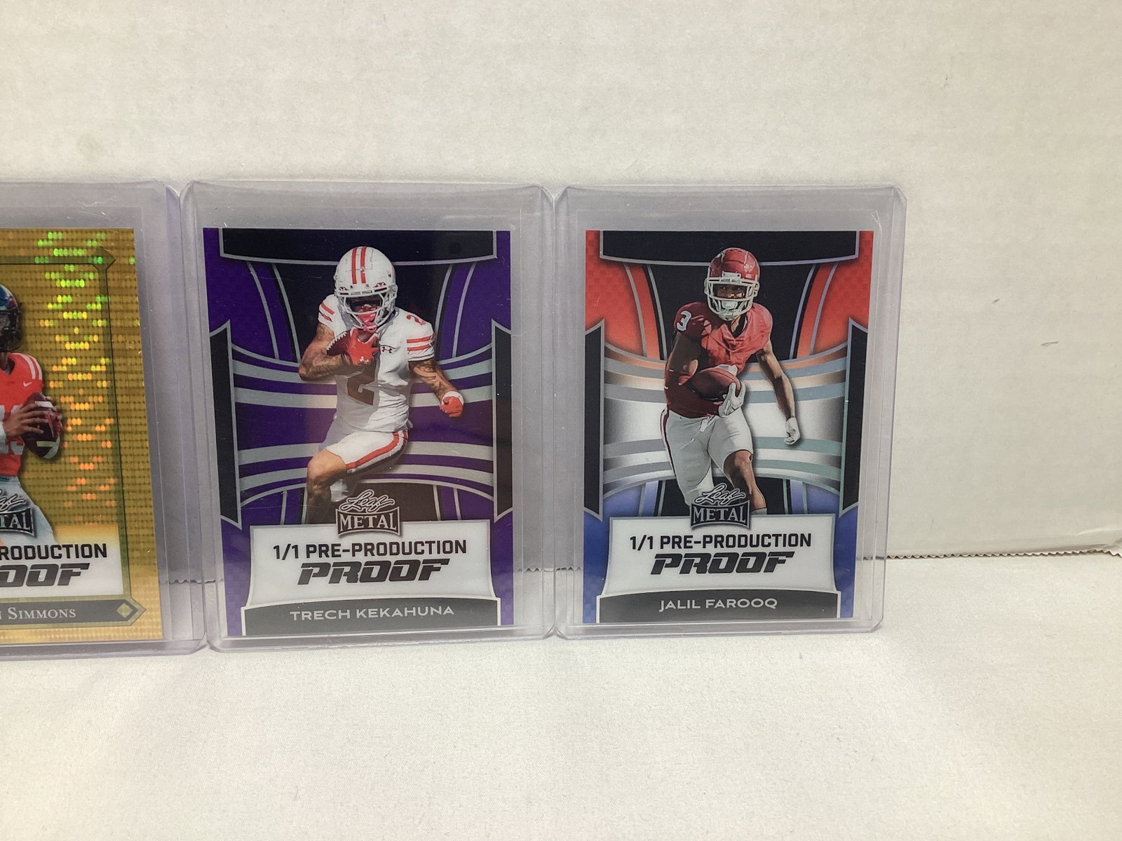 Five Leaf Metal 1/1 Pre Production Football Cards - 3