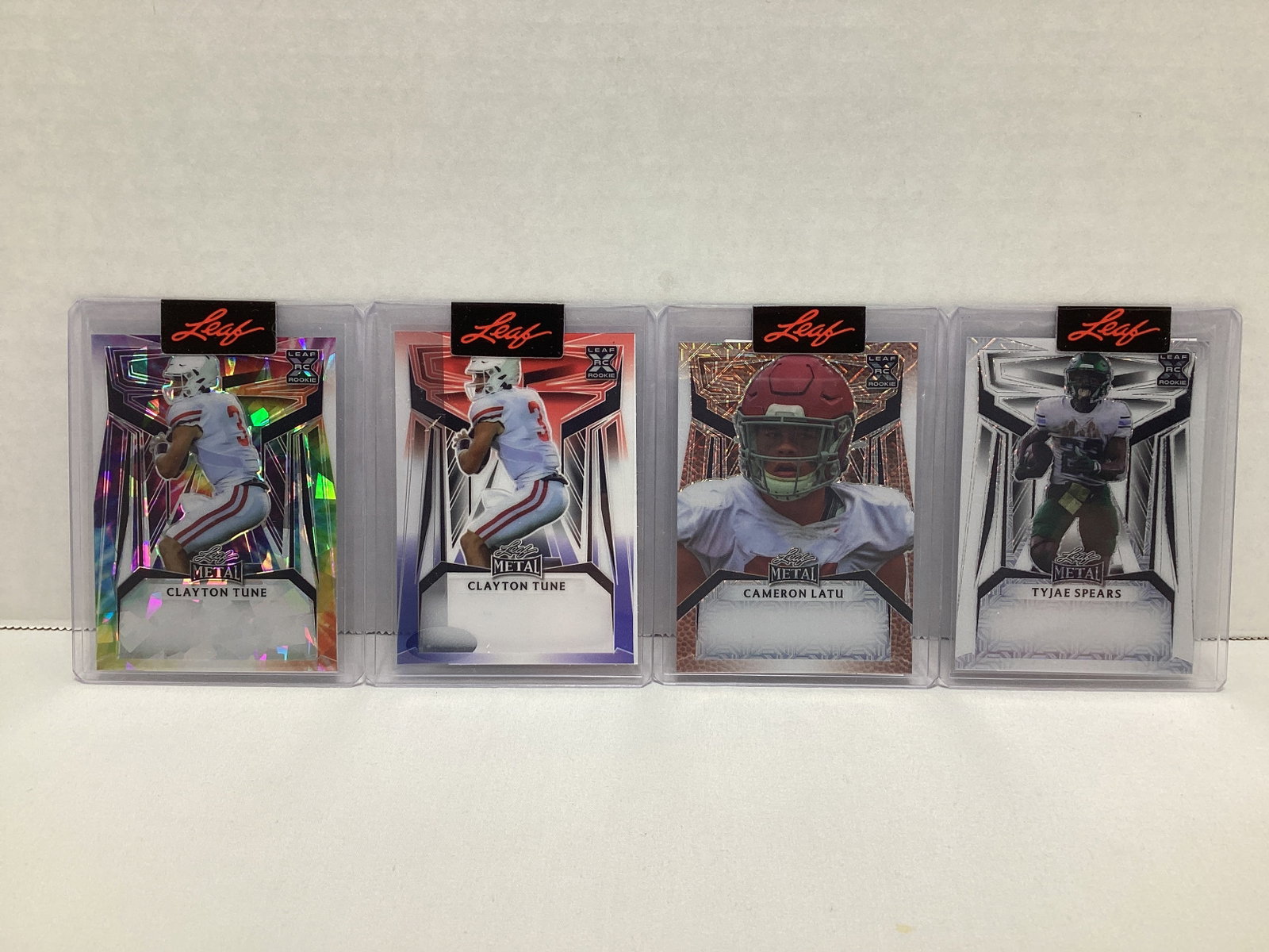 Four Leaf Metal 1/1 Pre Production Football Cards: .