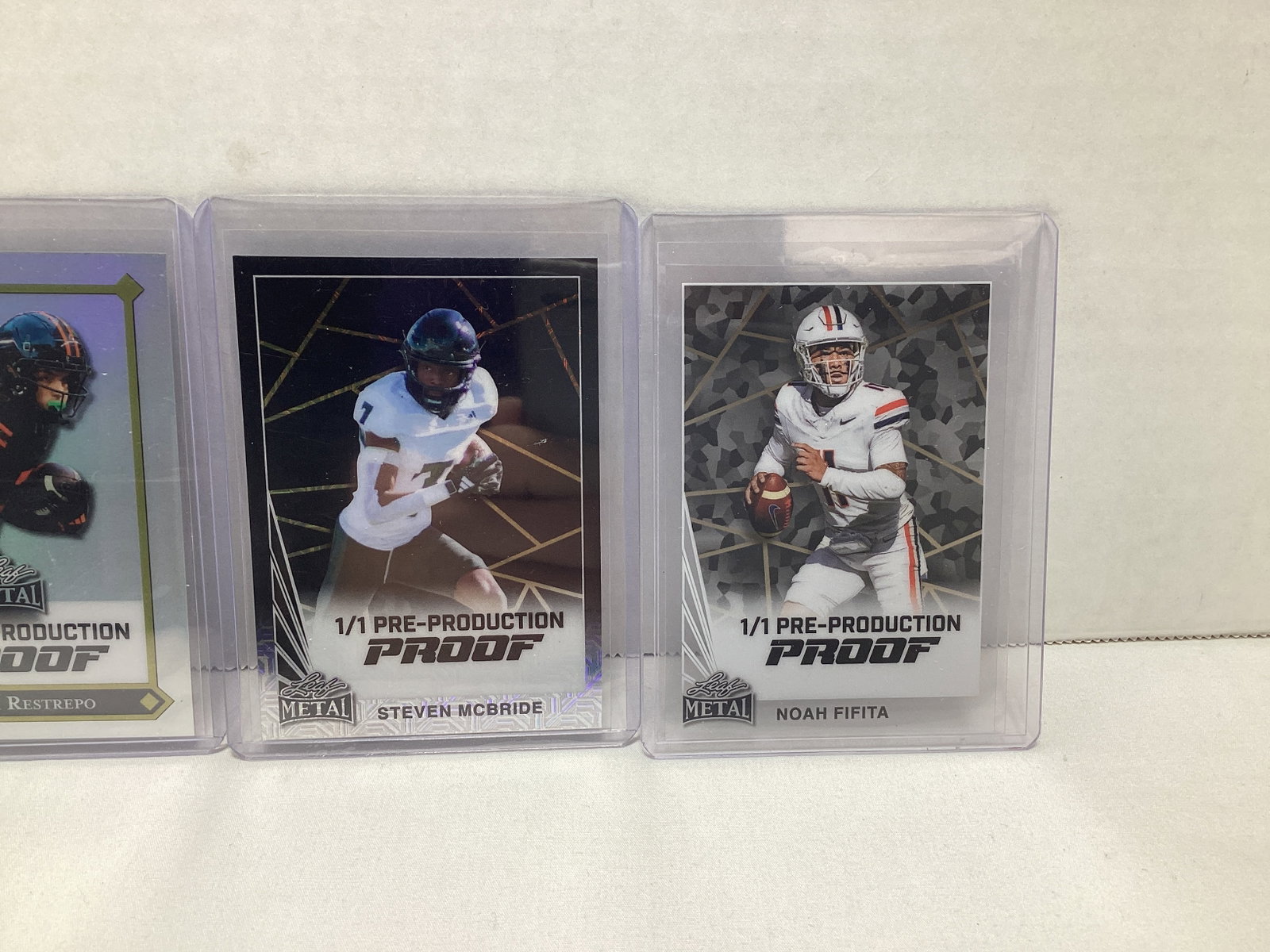 Four Leaf Metal 1/1 Pre Production Football Cards - 3