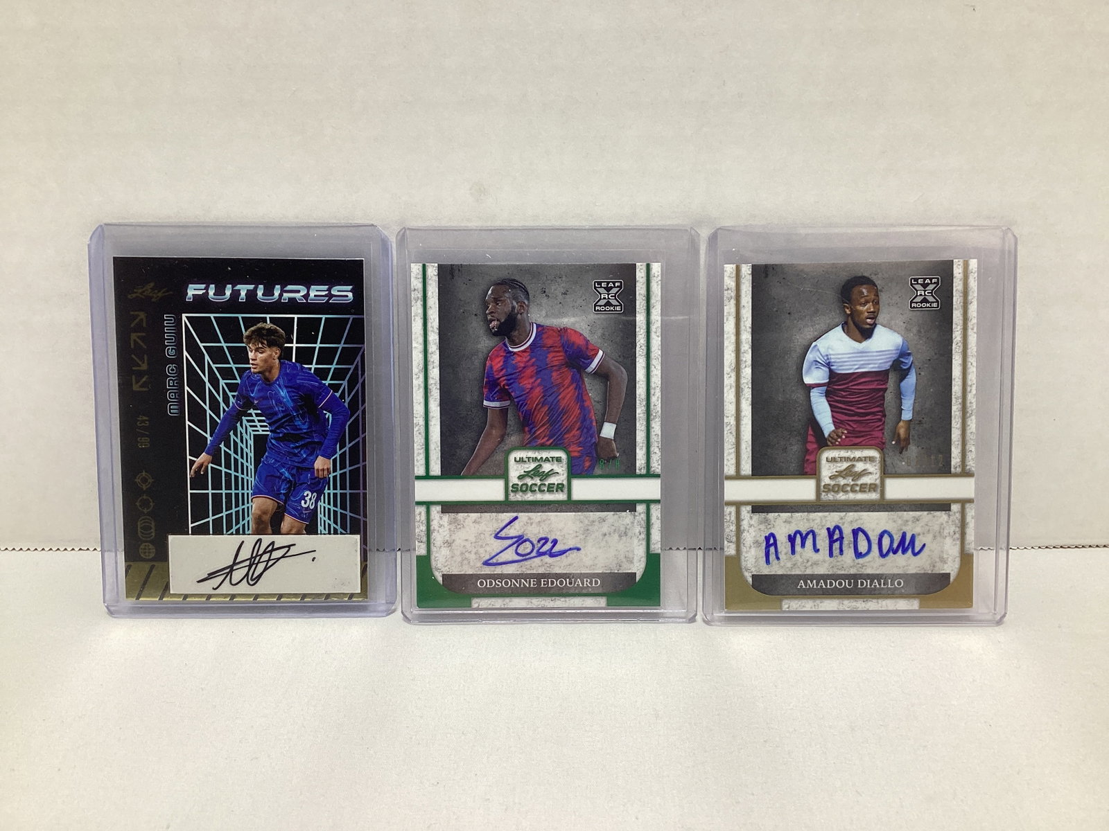 Three Leaf Autographed Soccer Cards: .