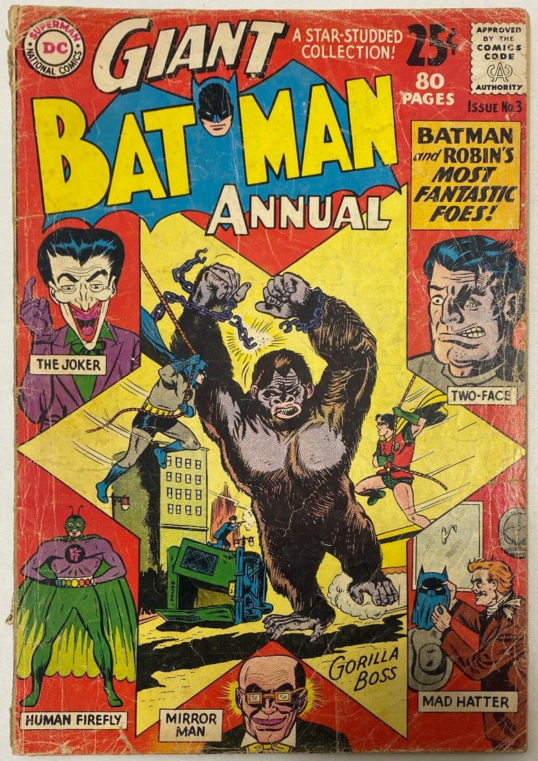 Giant Batman Annual 3 DC Comic Book: 1962, please preview and see all photos for condition