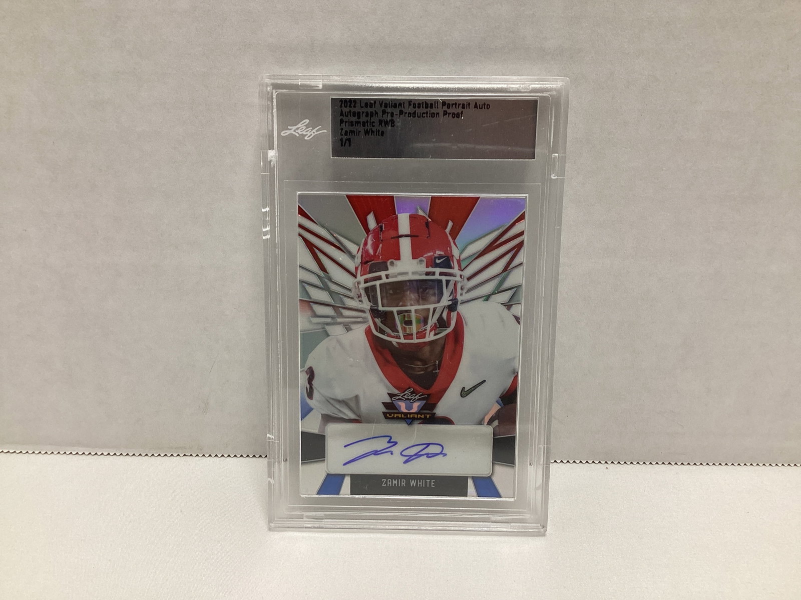 Encapsulated 2022 Leaf Valiant Zamir White 1/1 Pre Production Autographed Card: .