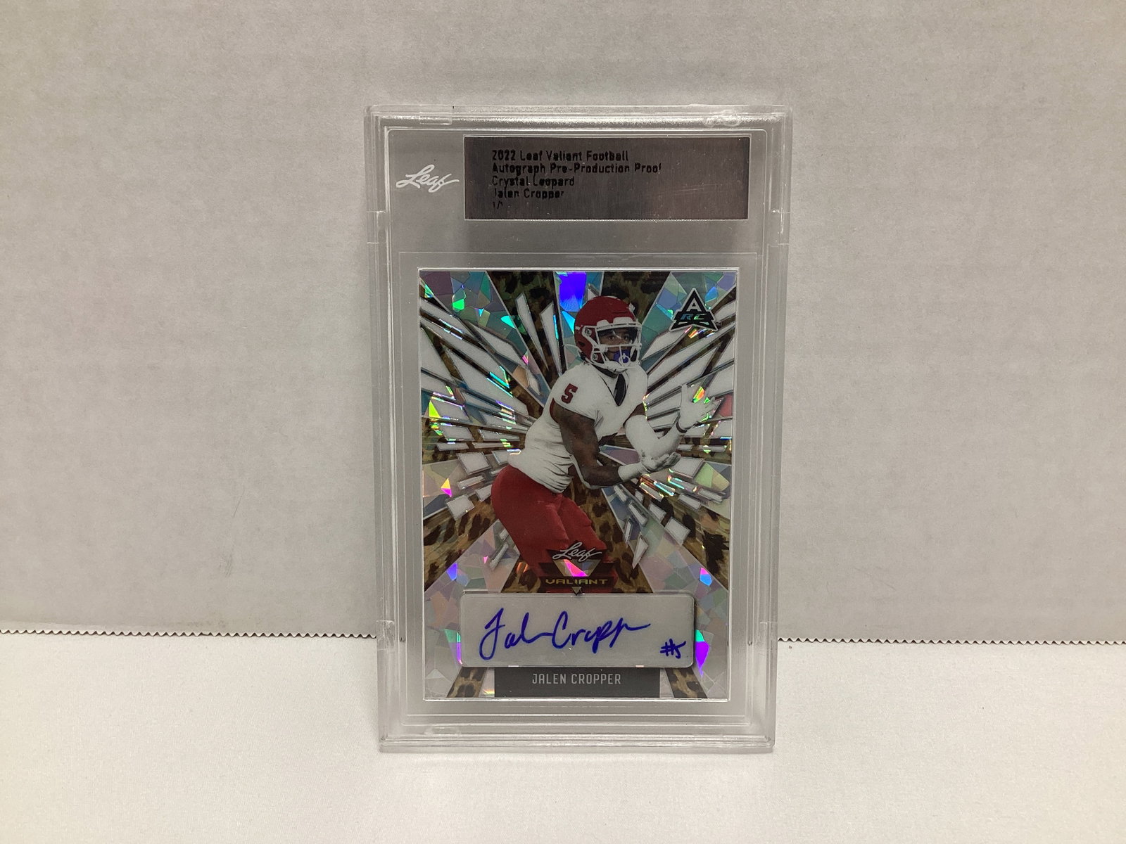 Encapsulated 2022 Leaf Valiant Jalen Cropper 1/1 Pre Production Autographed Card: .
