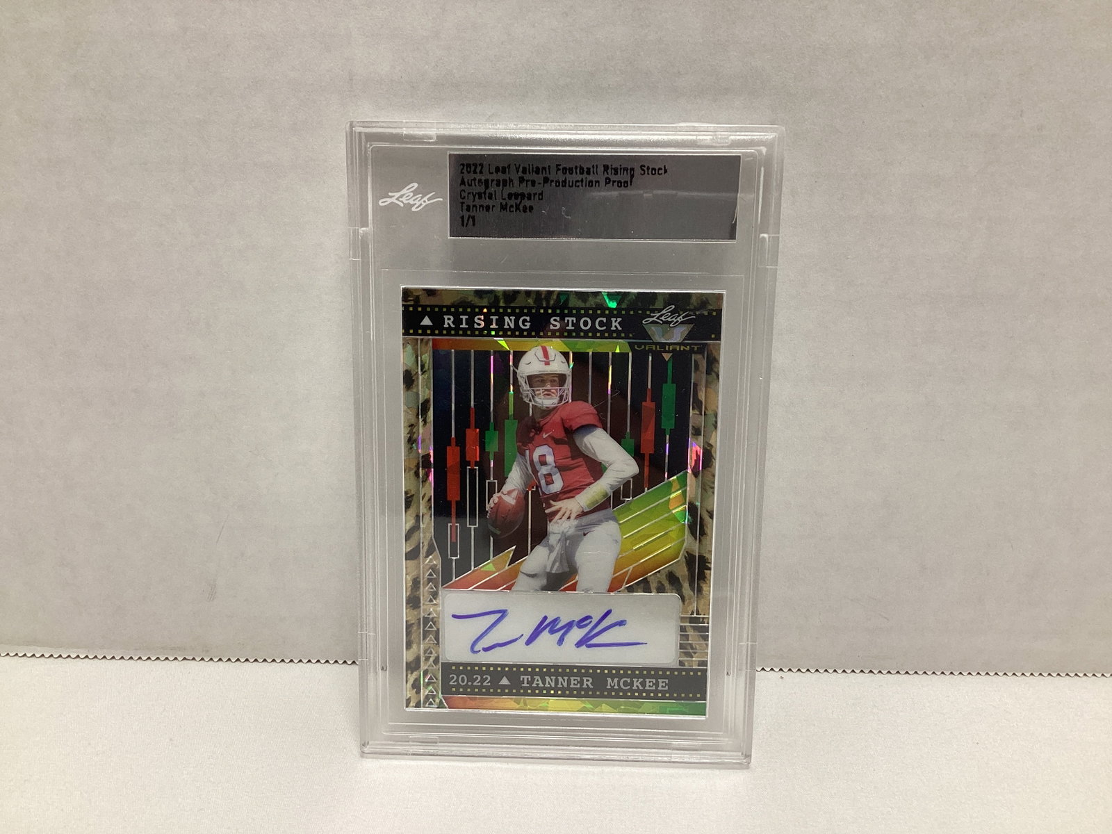 Encapsulated 2022 Leaf Tanner Mckee 1/1 Pre Production Autographed Card (1 of 2)