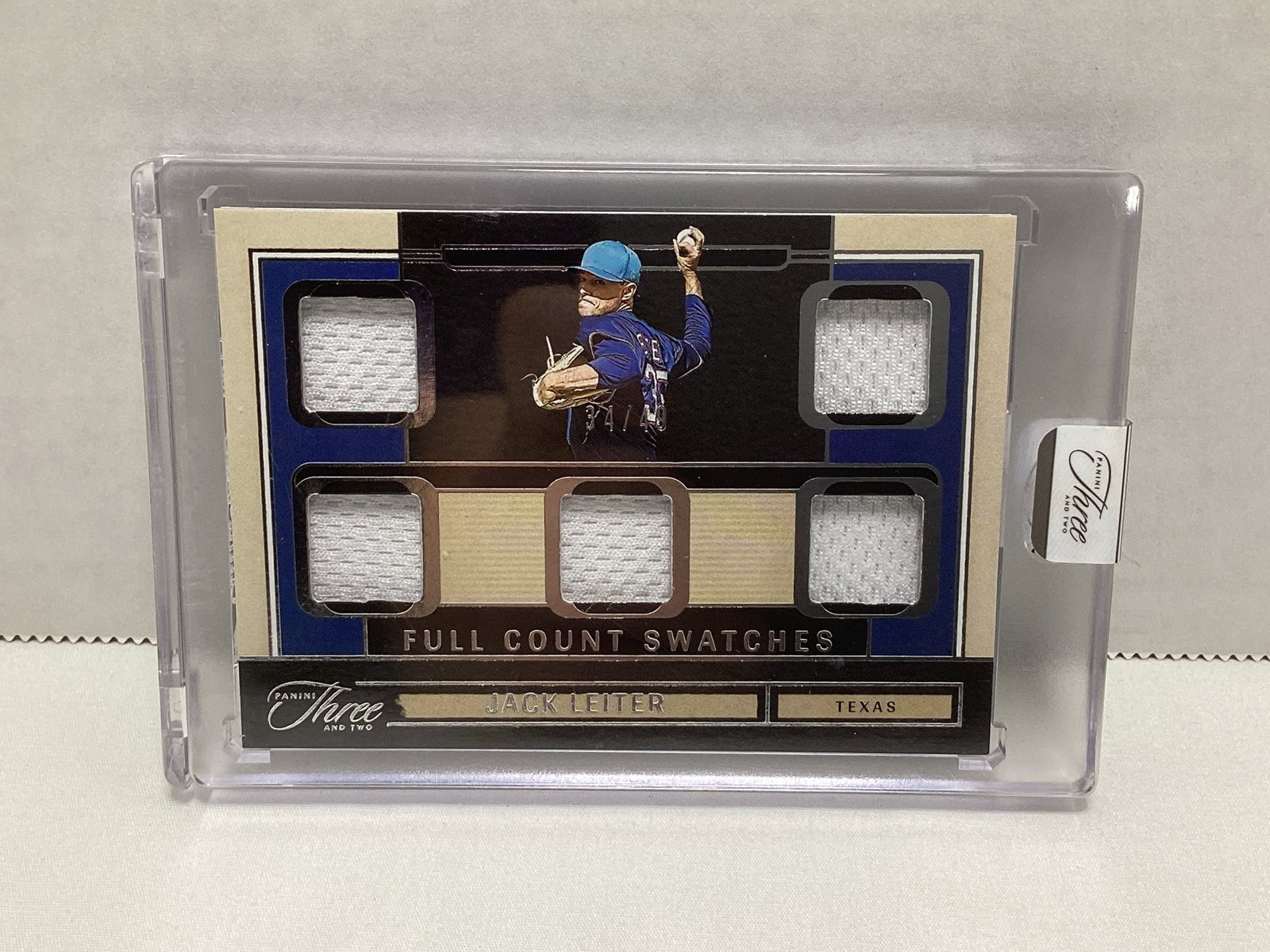 2025 Panini Three and Two Jack Leiter Full Count Swatches 34/40 Baseball Card: .