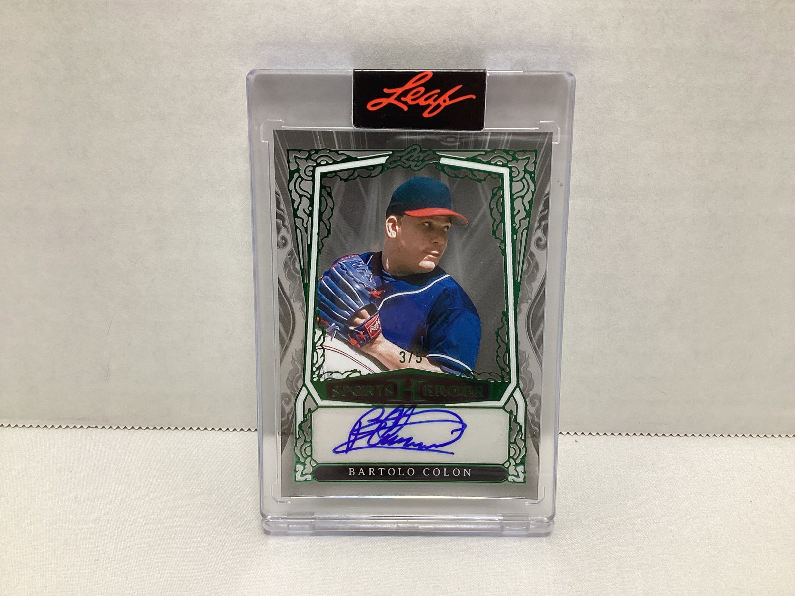 2025 Leaf Sports Heroes Bartolo Colon Autographed 3/5 Baseball Card: .