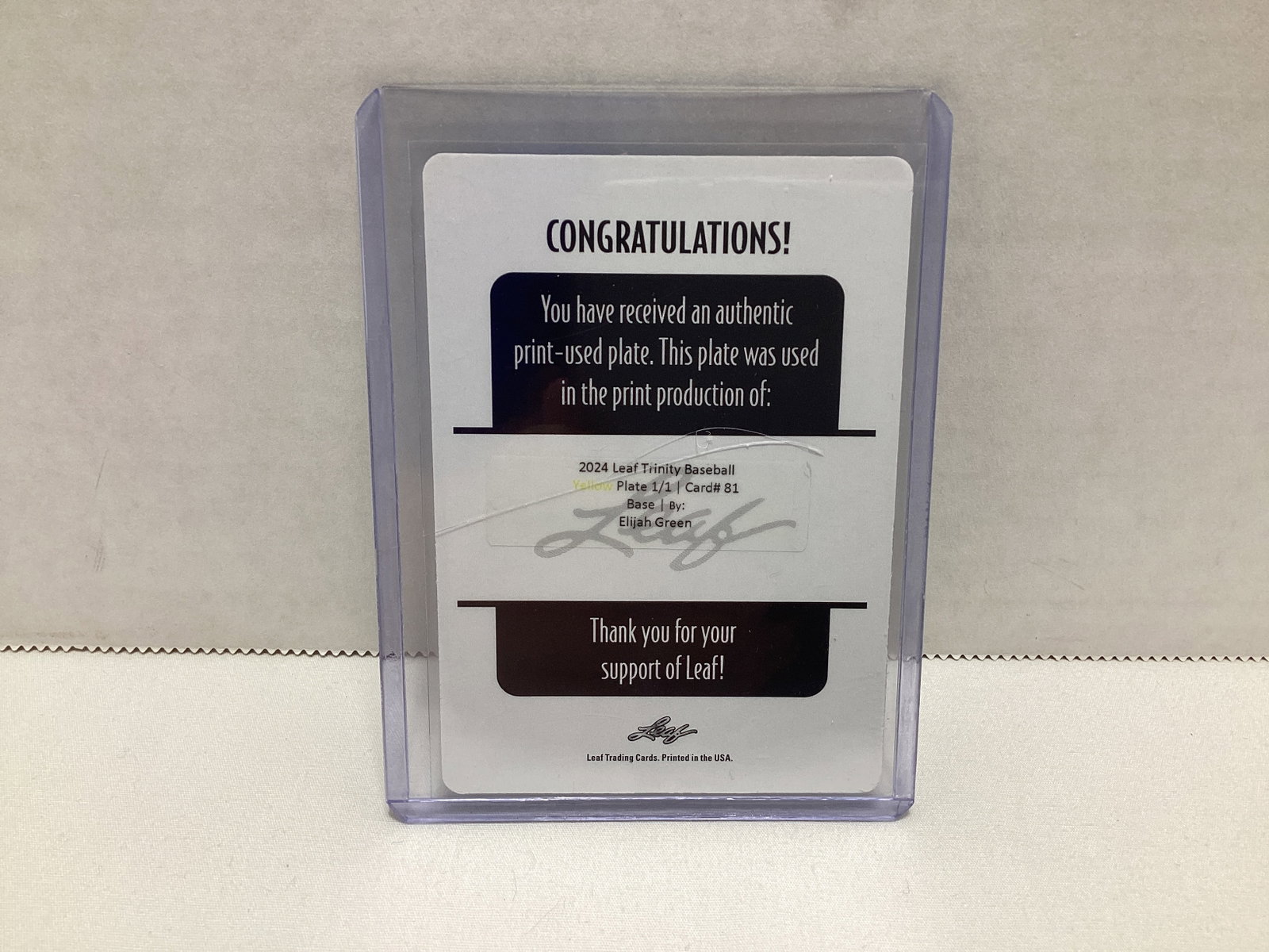 1/1 Leaf Elijah Green Baseball Printing Plate - 2