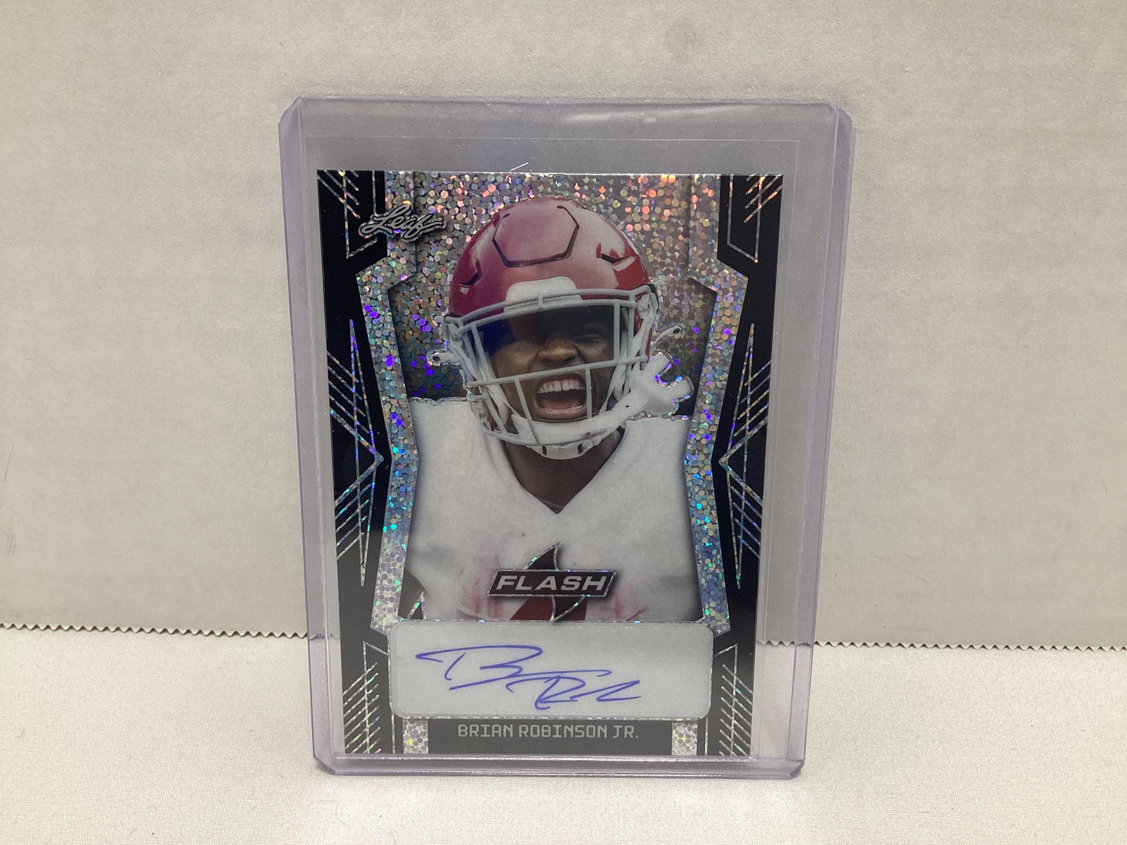 2022 Leaf Flash Brian Robinson Jr Autographed 9/10 Football Card: .