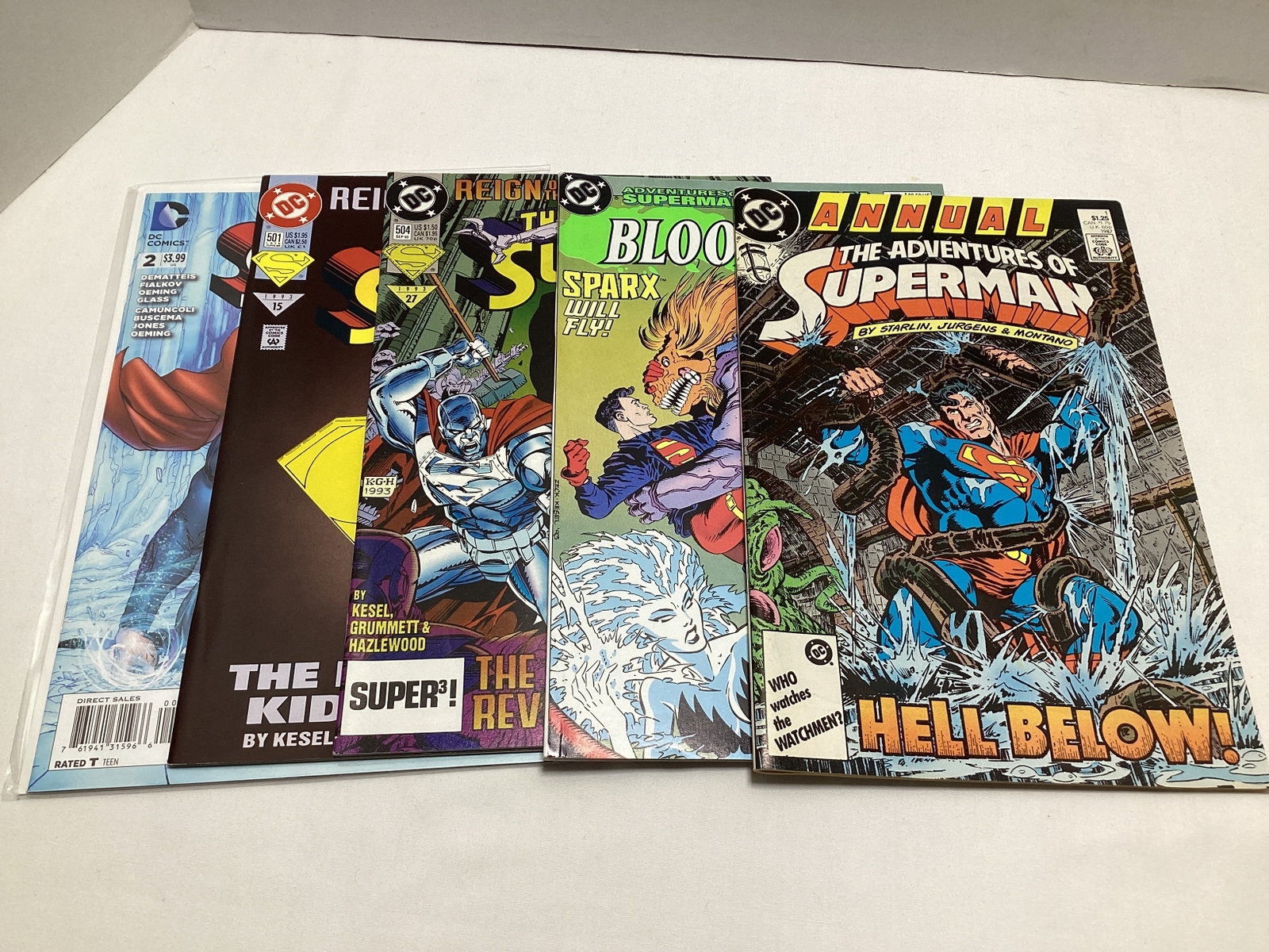 Five Superman DC Comic Books: .