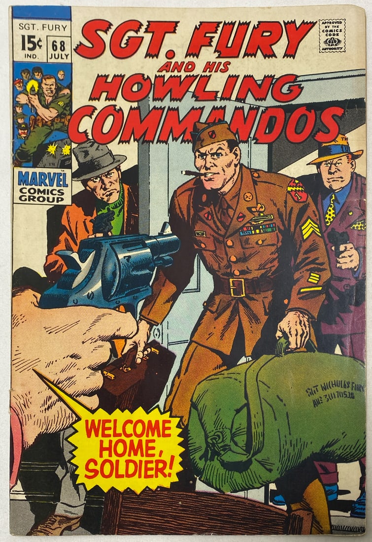 Sgt. Fury and His Howling Commandos 68 Marvel Comic Book: 1969, cover detached, please preview and see all photos for condition