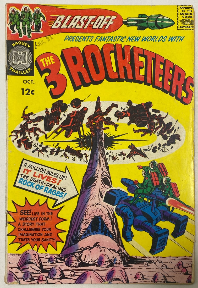 Blast-Off 1 Harvey 3 Rocketeers Comic Book: 1965, please preview and see all photos for condition