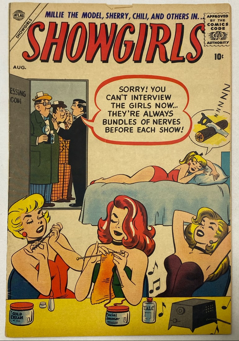Showgirls 2 Atlas Comic Book: 1957, Millie the Model, Sherry, Chili, please preview and see all photos for condition