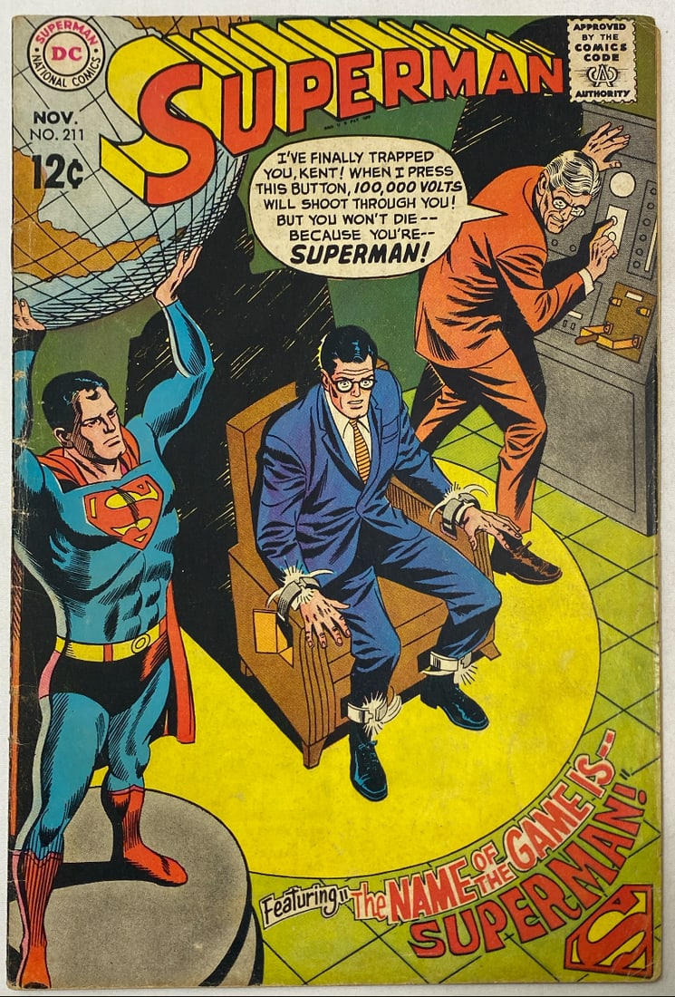 Superman 211 DC Comic Book: 1968, please preview and see all photos for condition