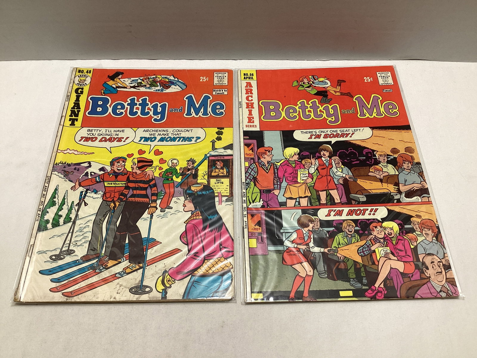 Two Betty and Me Archie Comic Books: please preview and see all photos for condition