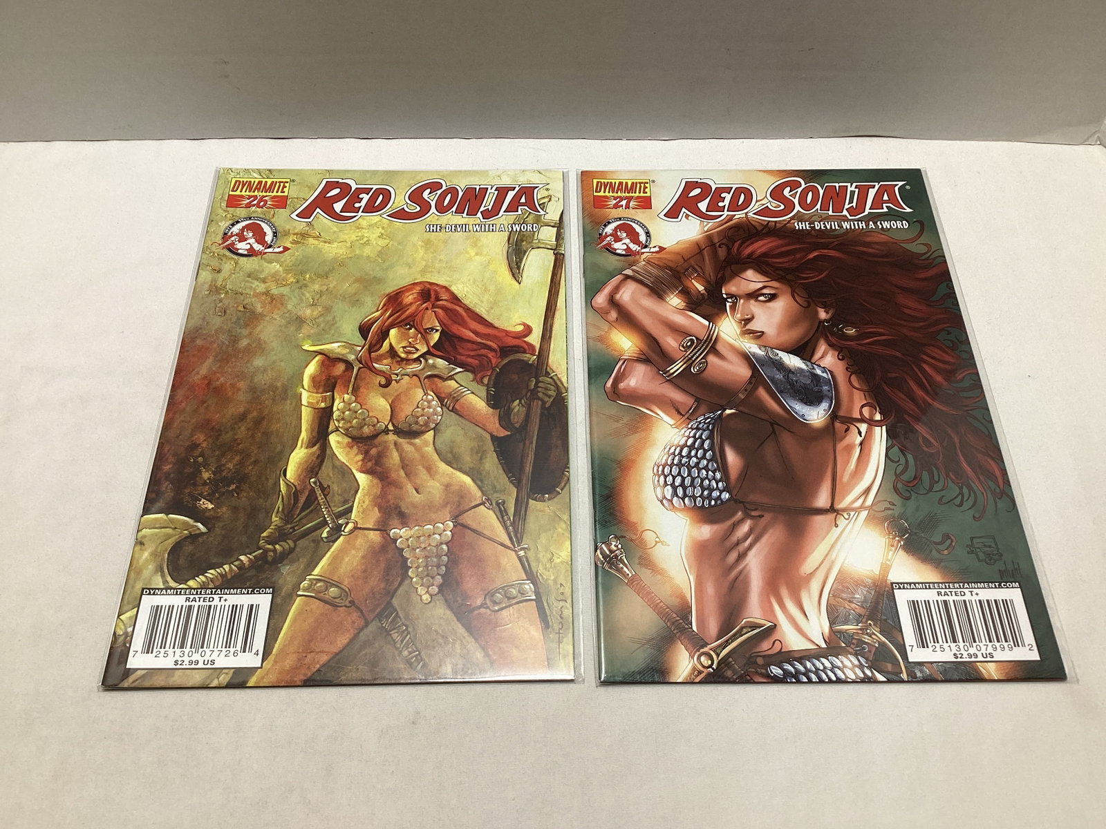 Four Red Sonja Dynamite Comic Books - 2