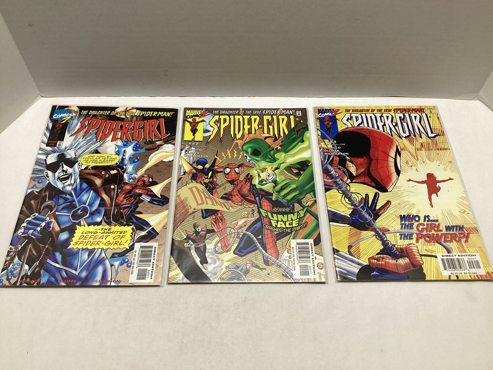 Three Spider-Girl Marvel Comic Books: please preview and see all photos for condition