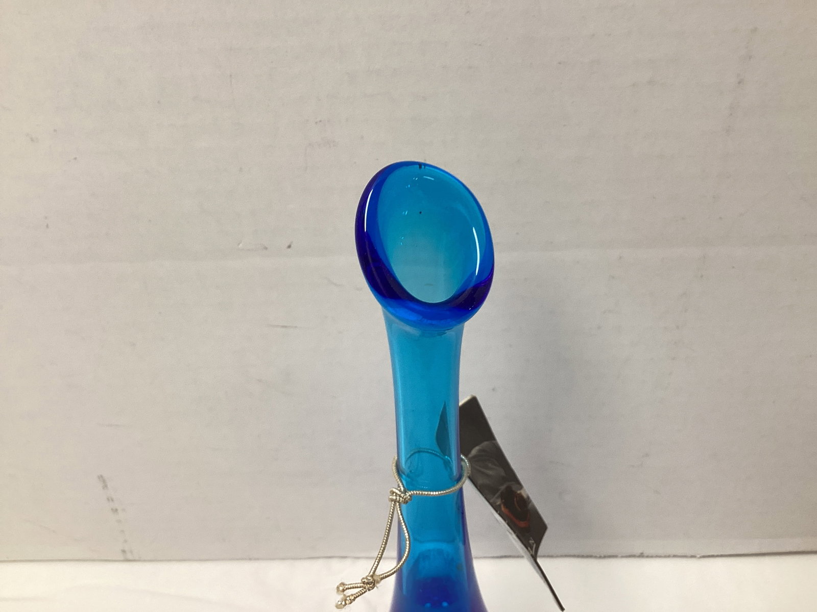 Fenton Blue Glass Hobnail Stretched Bud Vase - 2