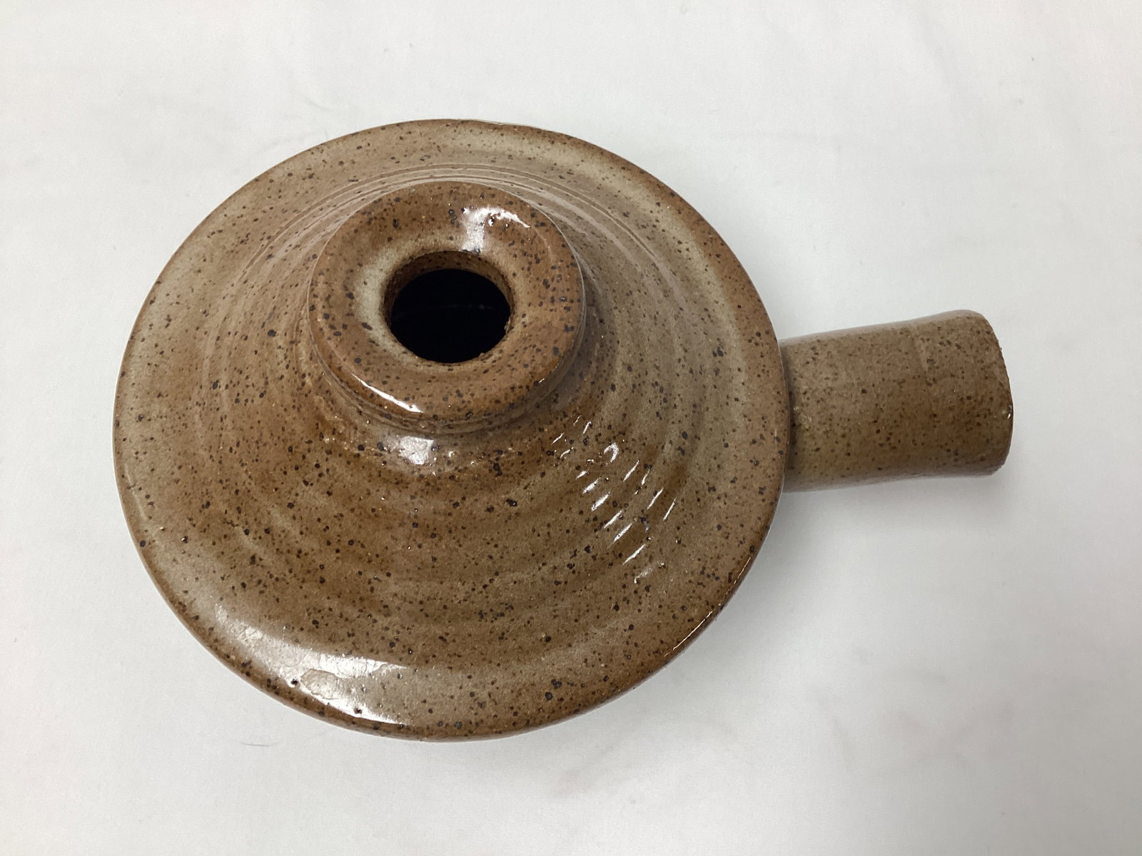 Lidded Pottery Incense Pot with Handle - 2