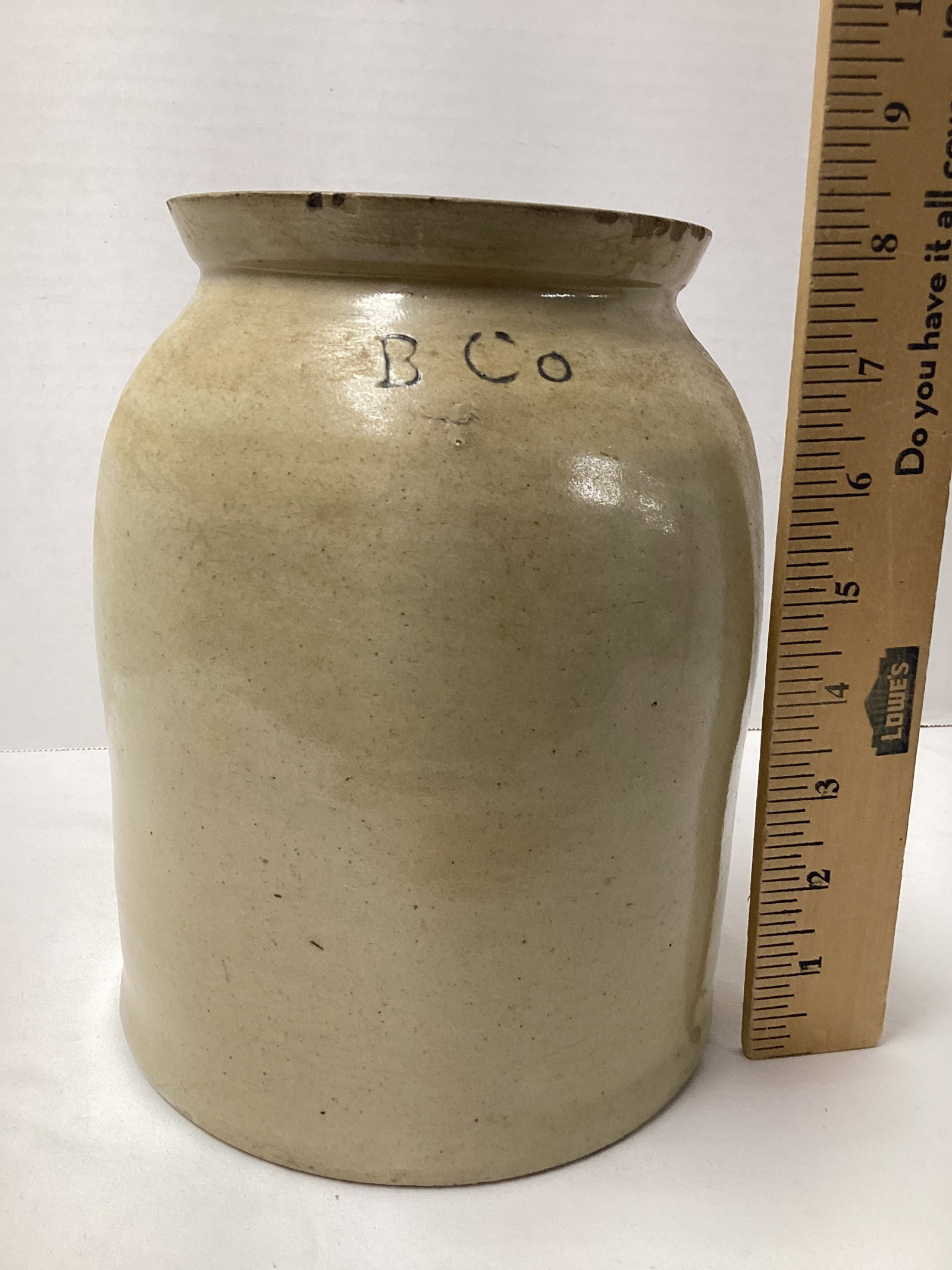 Stoneware Crock Marked B Co - 7
