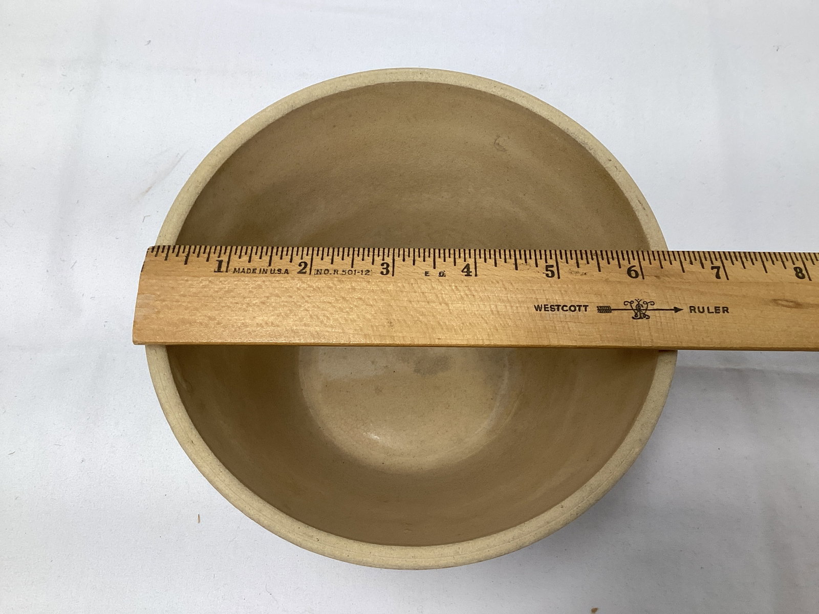 Small Yellowware Blue Striped Bowl - 3