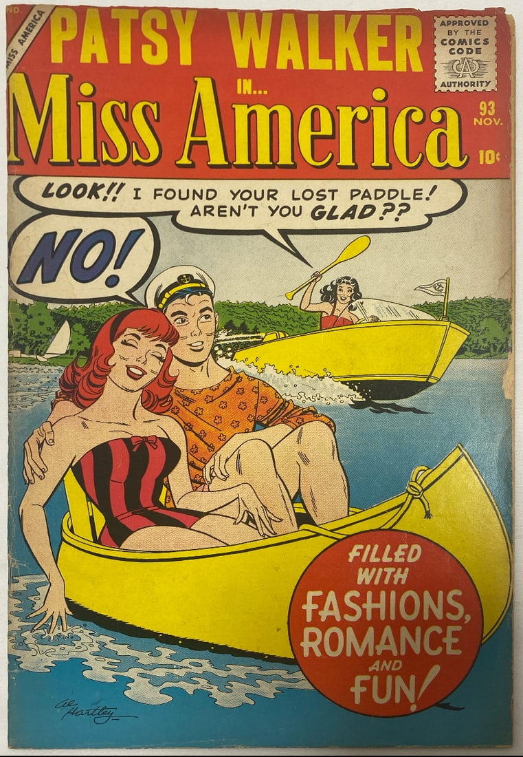 Miss America 93 Atlas Patsy Walker Comic Book: 1958, please preview and see all photos for this lot