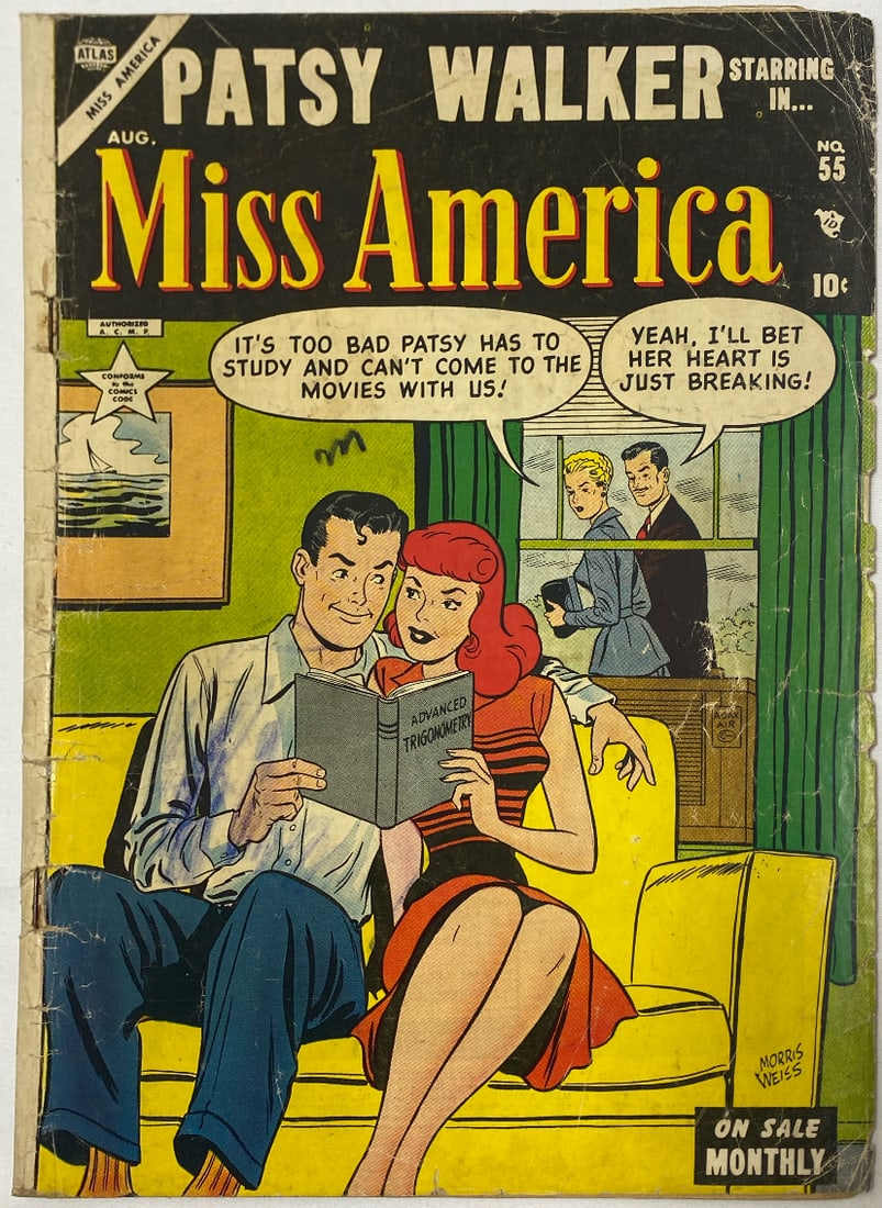 Miss America 55 Atlas Patsy Walker Comic Book: 1953, please preview and see all photos for this lot