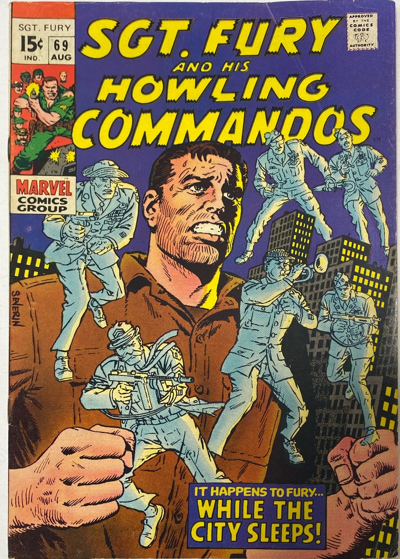 Sgt. Fury and His Howling Commandos 69 Marvel Comic Book: 1969, please preview and see all photos for this lot