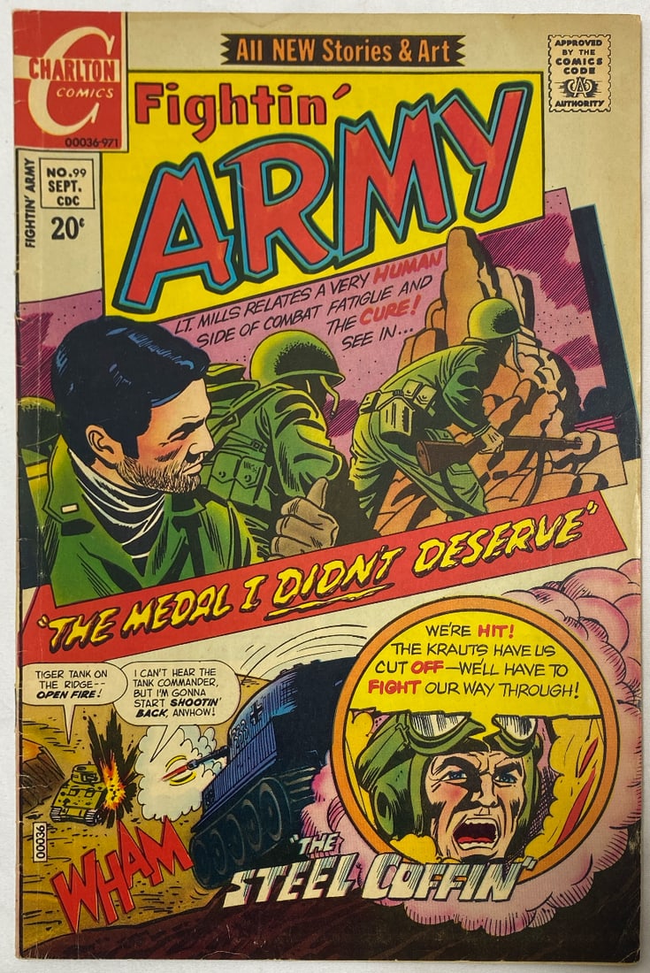 Fightin' Army 99 Charlton Comic Book: 1971, please preview and see all photos for this lot