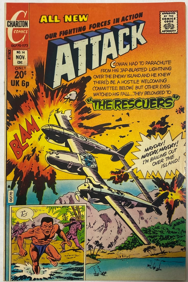 Attack 14 Charlton Comic Book: 1973, please preview and see all photos for this lot