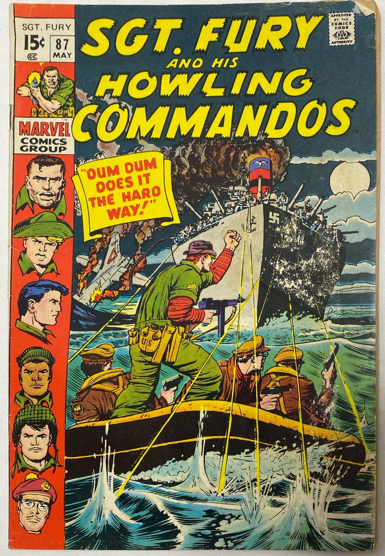 Sgt. Fury and His Howling Commandos 87 Marvel Comic Book: 1971, please preview and see all photos for this lot