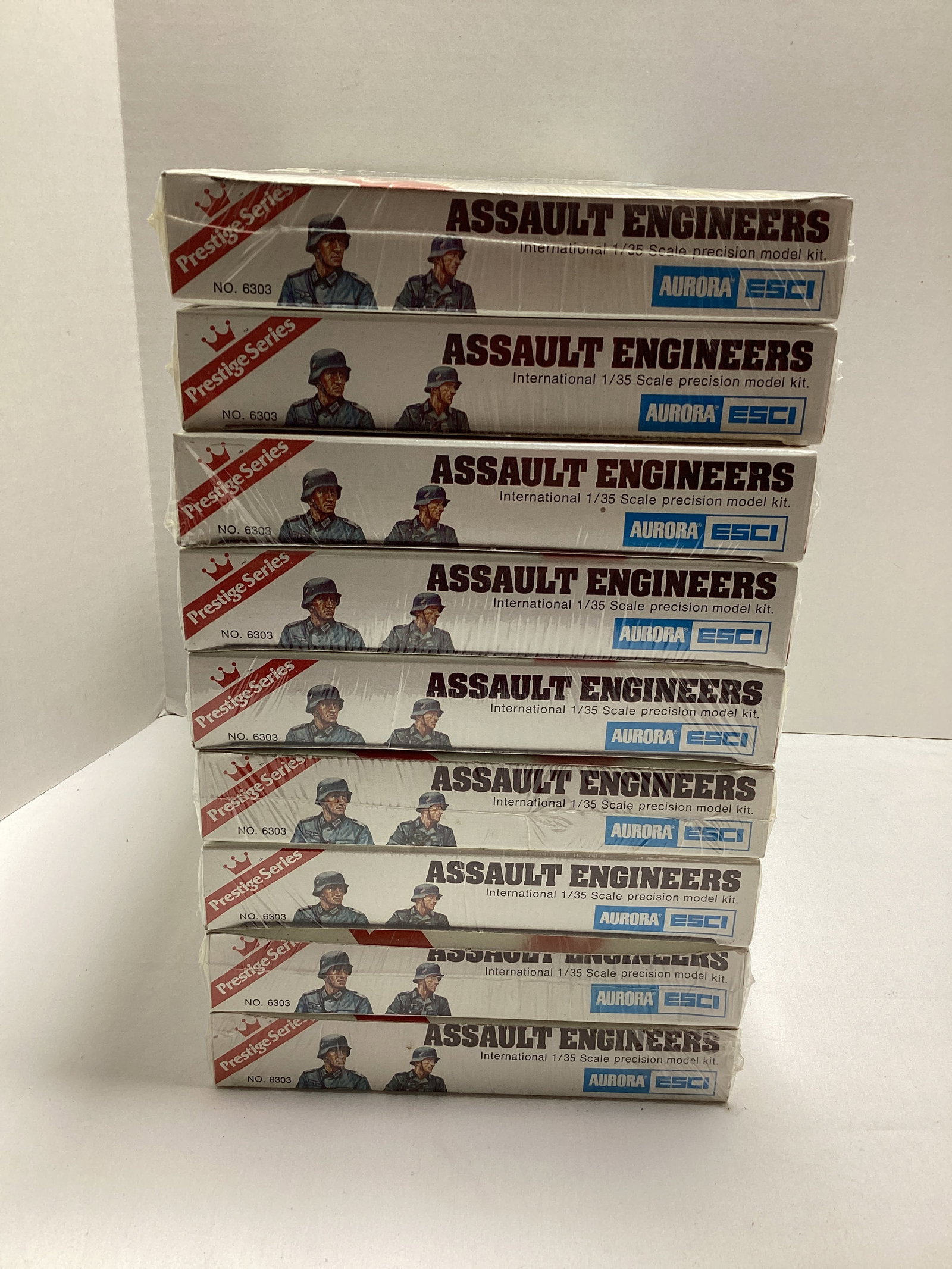Nine Aurora ESCI Prestige Series Sealed Assault Engineers 6303 Model Kits - 6