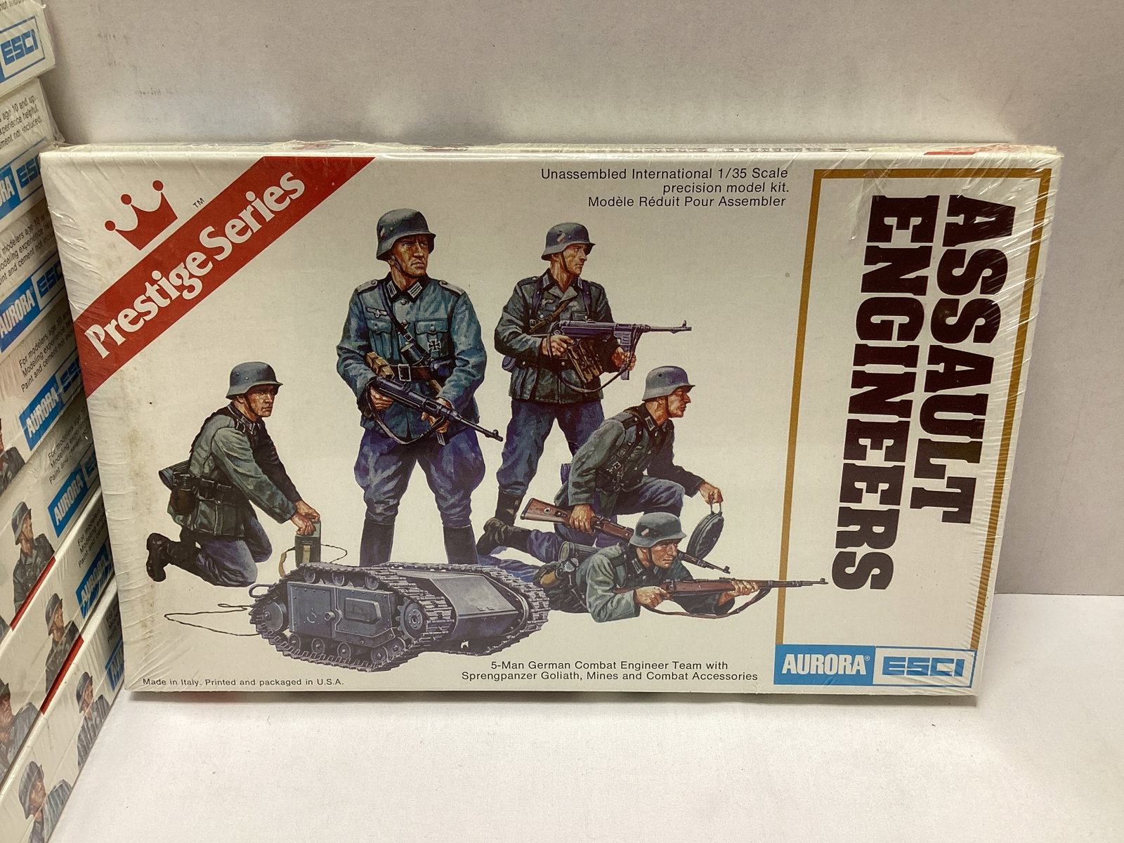 Eight Aurora ESCI Prestige Series Sealed Assault Engineers 6303 Model Kits - 2