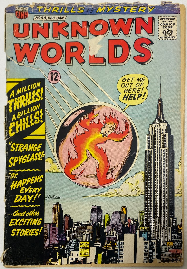Unknown Worlds 44 ACG Comic Book: 1965, cover detached, please preview and see all photos for this lot