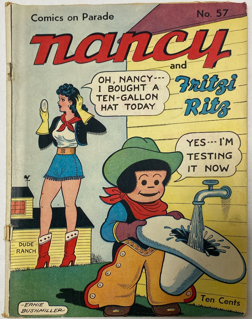 Comics on Parade 57 Comic Book: 1967, cover detached at bottom staple, please preview and see all photos for this lot