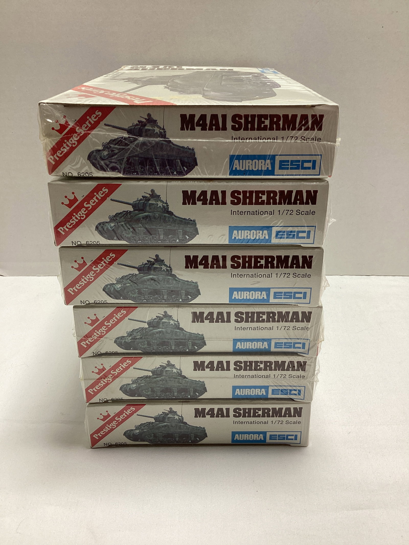 Six Aurora ESCI Prestige Series M4AI Sherman Tank Sealed 1:72 Scale Model Kits - 6