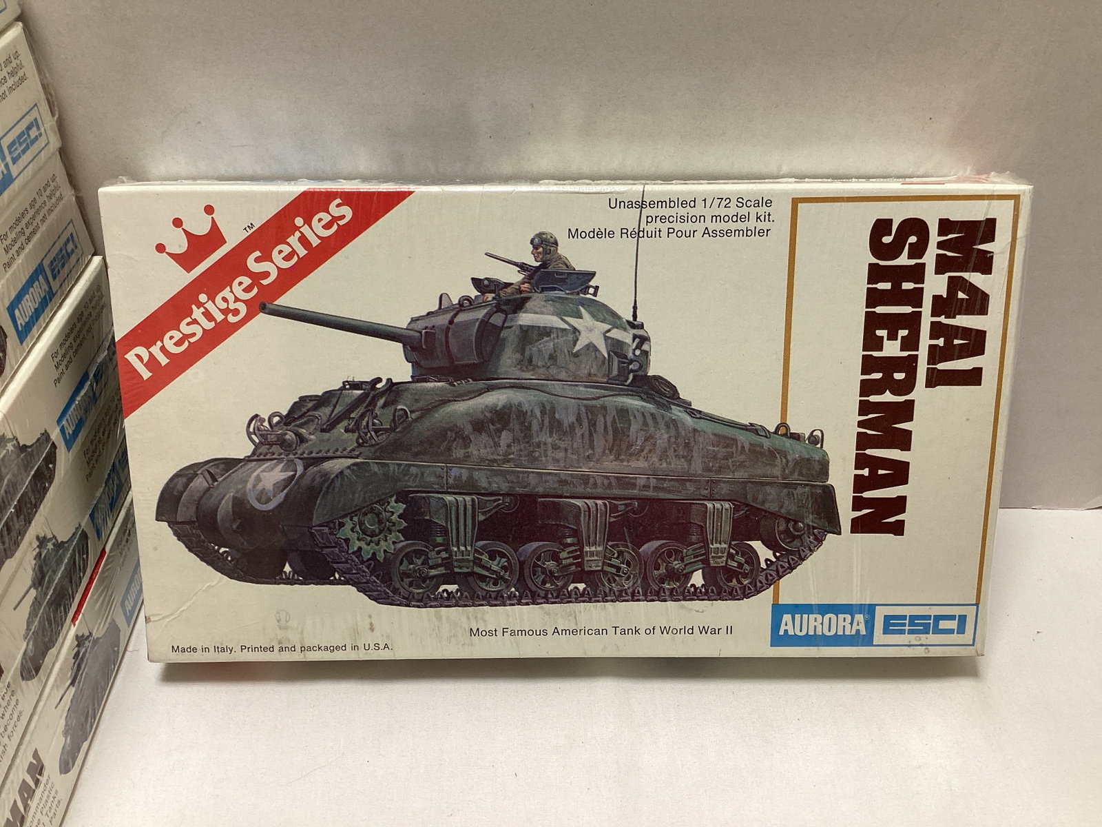 Seven Aurora ESCI Prestige Series M4AI Sherman Tank Sealed 1:72 Scale Model Kits - 2