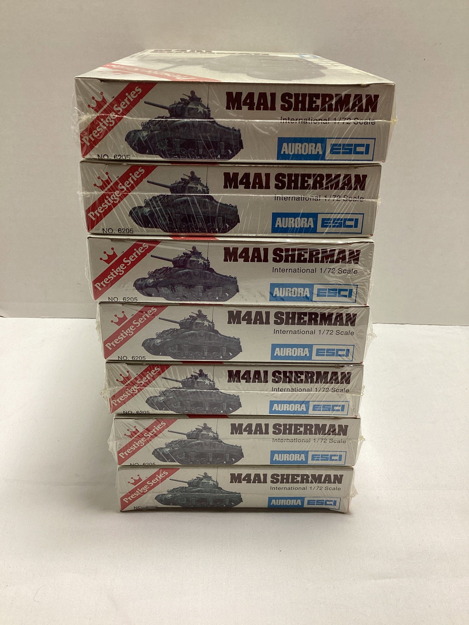 Seven Aurora ESCI Prestige Series M4AI Sherman Tank Sealed 1:72 Scale Model Kits - 6