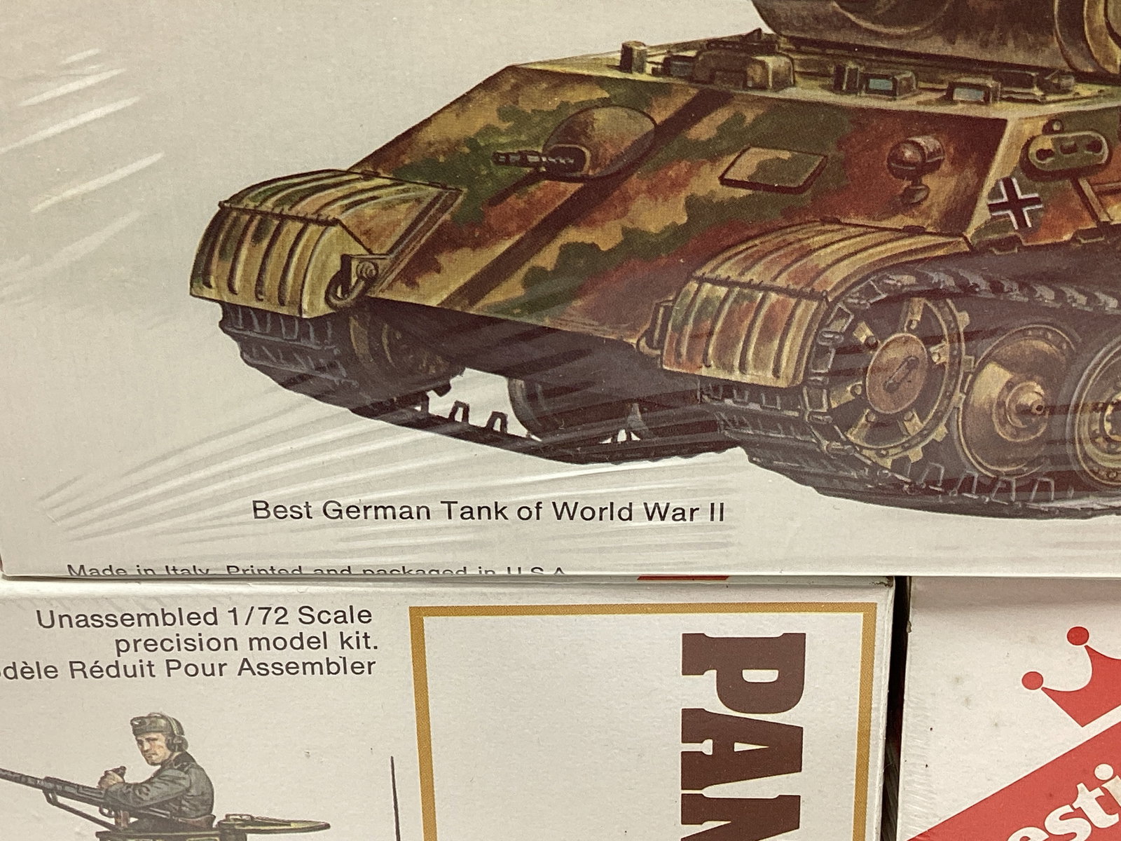 Three Aurora Panther A German WWII Tank Sealed 1:72 Scale Model Kits - 4