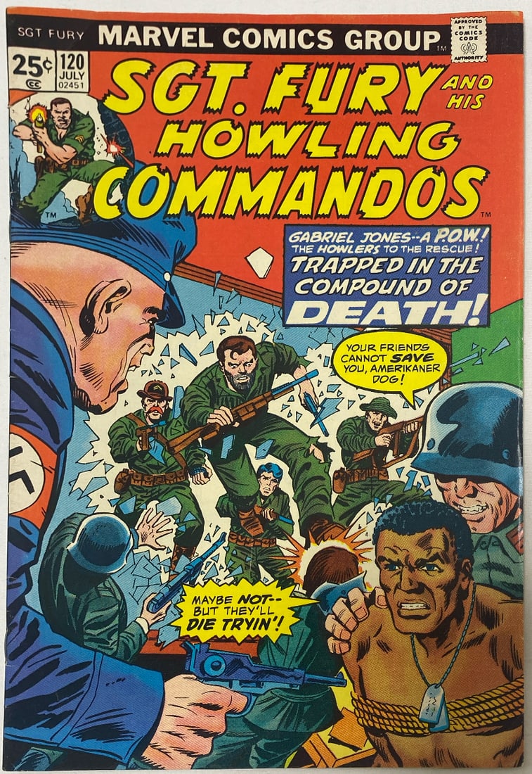 Sgt. Fury and His Howling Commandos 120 Marvel Comic Book: 1974, please preview and see all photos for this lot