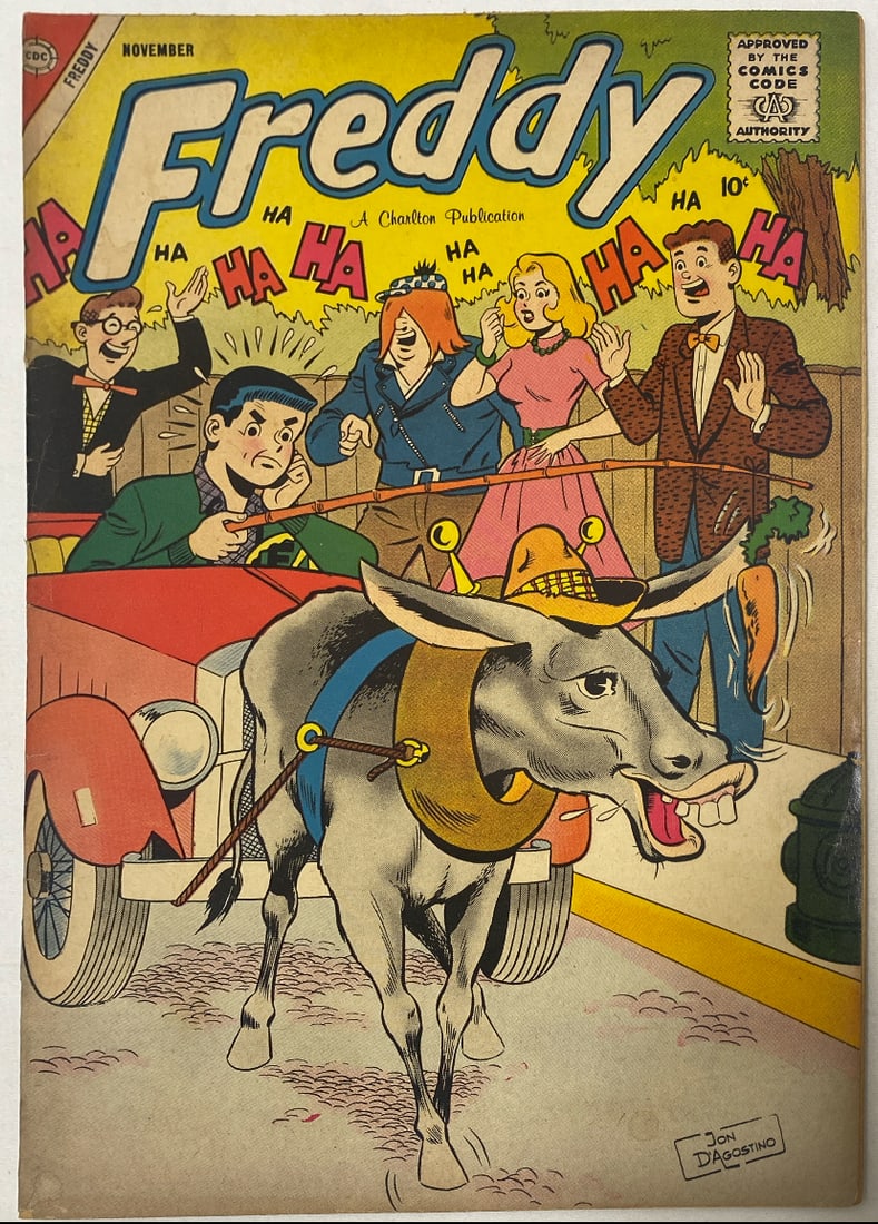 Freddy 14 Charlton Comic Book: cover detached at bottom staple, please preview and see all photos for this lot