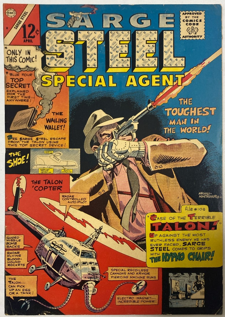 Sarge Steel Special Agent 8 Charlton Comic Book: 1966, please preview and see all photos for this lot