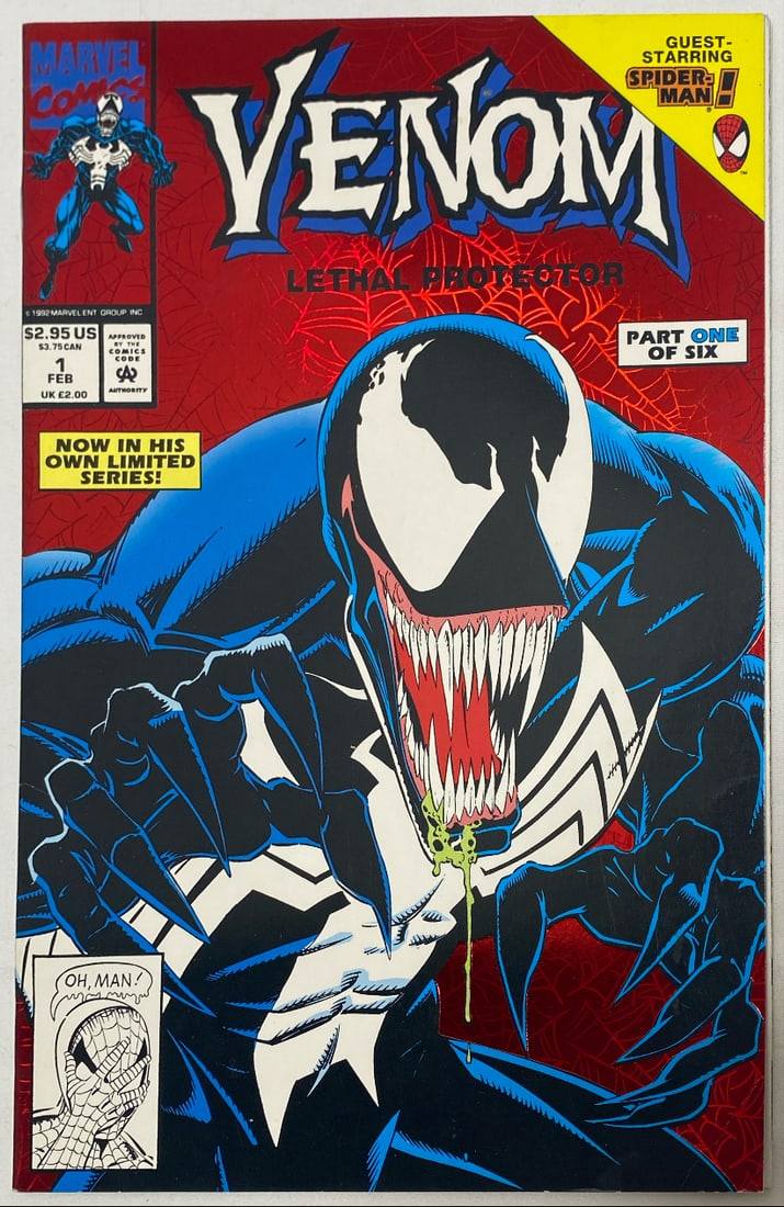 Venom Lethal Protector 1 Marvel Comic Book: 1992, please preview and see all photos for this lot