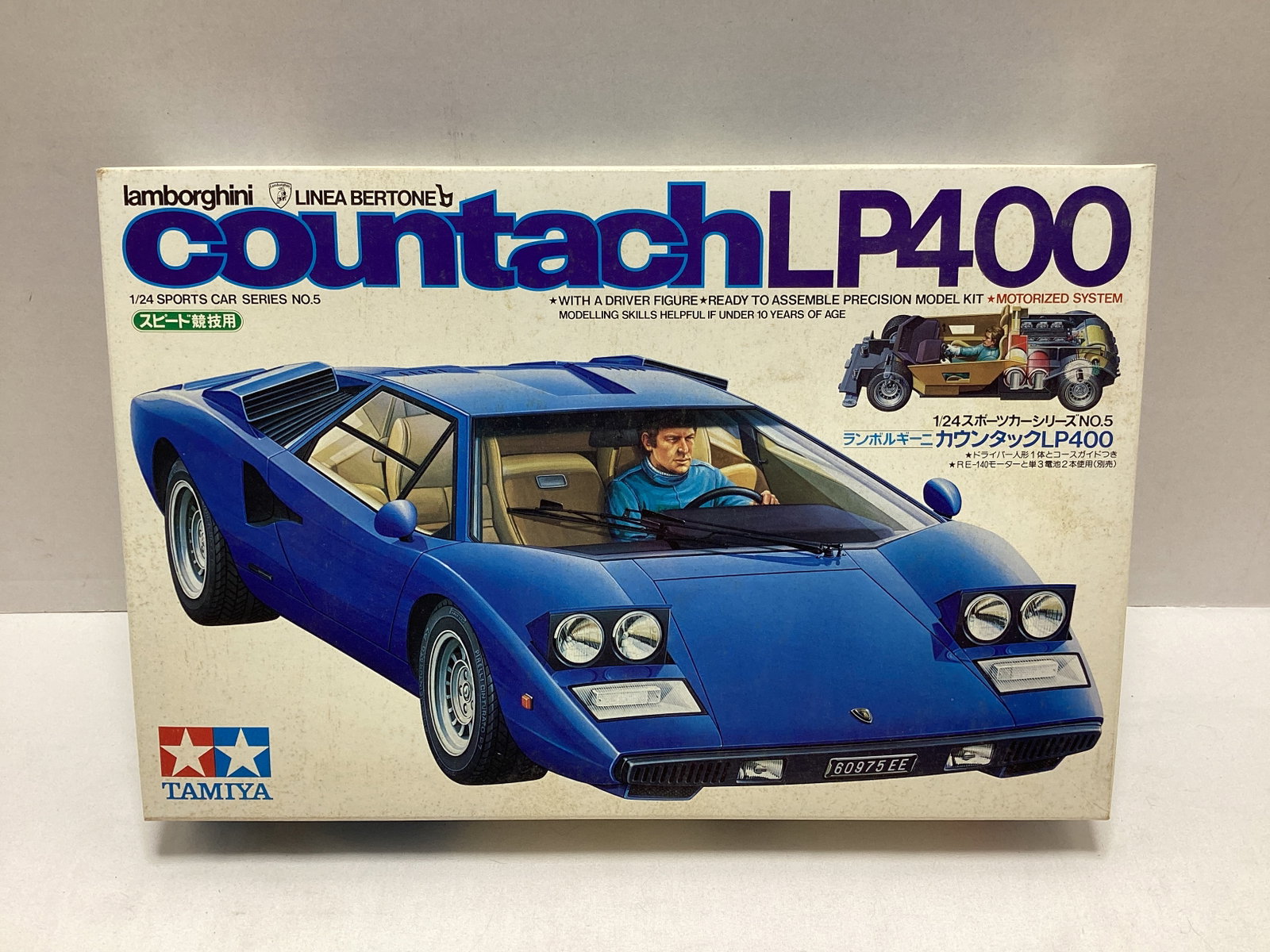 Tamiya Lamborghini Countach LP400 1:24 Scale Model Kit: open box, unsure if complete