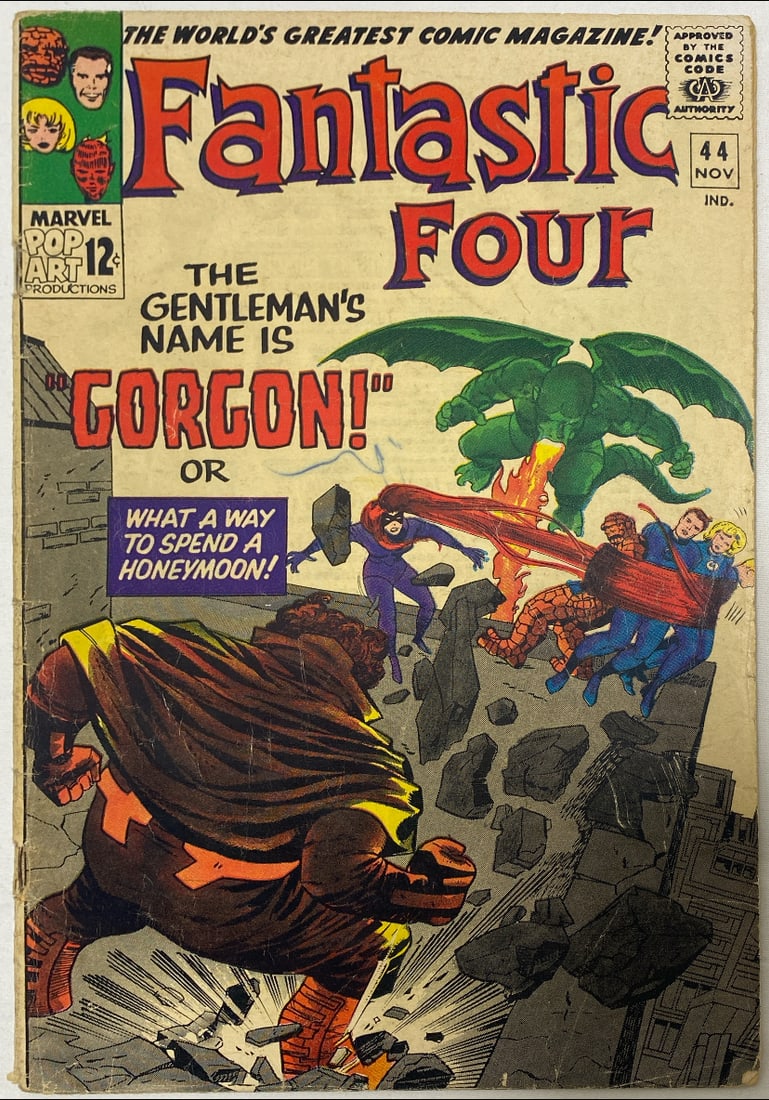 Fantastic Four 44 Marvel Comic Book: 1965, First Appearance of the Gorgon, please preview and see all photos for this lot