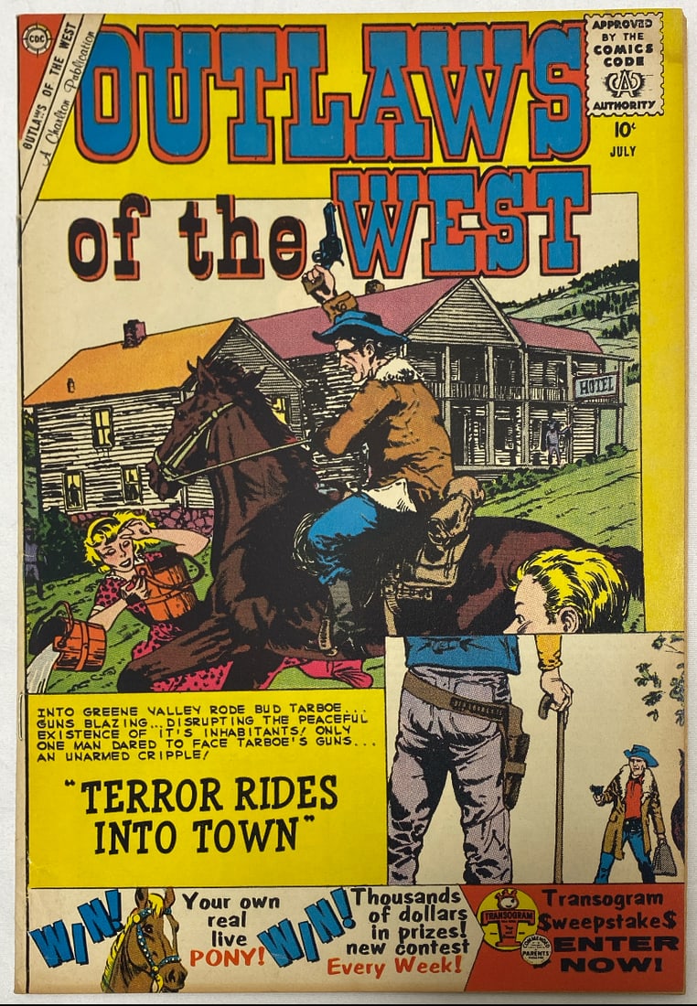 Outlaws of the West 26 Charlton Comic Book: 1960, please preview and see all photos for this lot