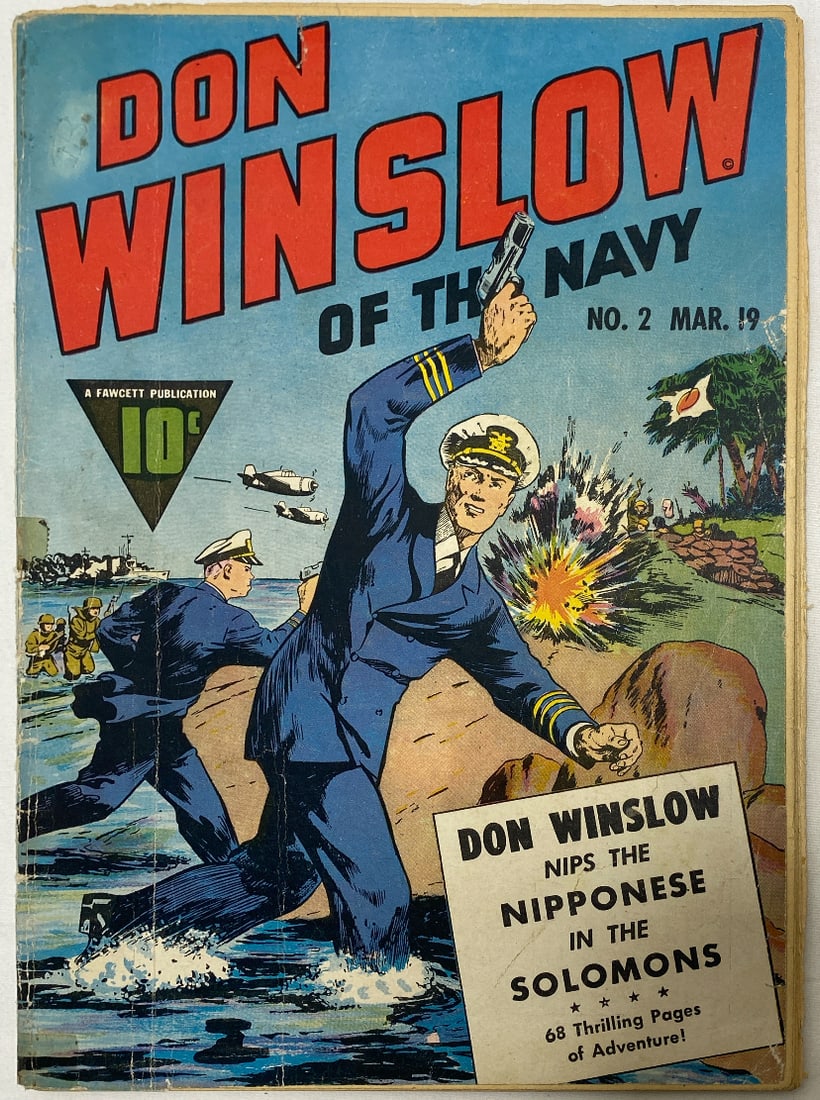 Don Winslow of the Navy 2 Fawcett Comic Book: 1943, tape, please preview and see all photos for this lot