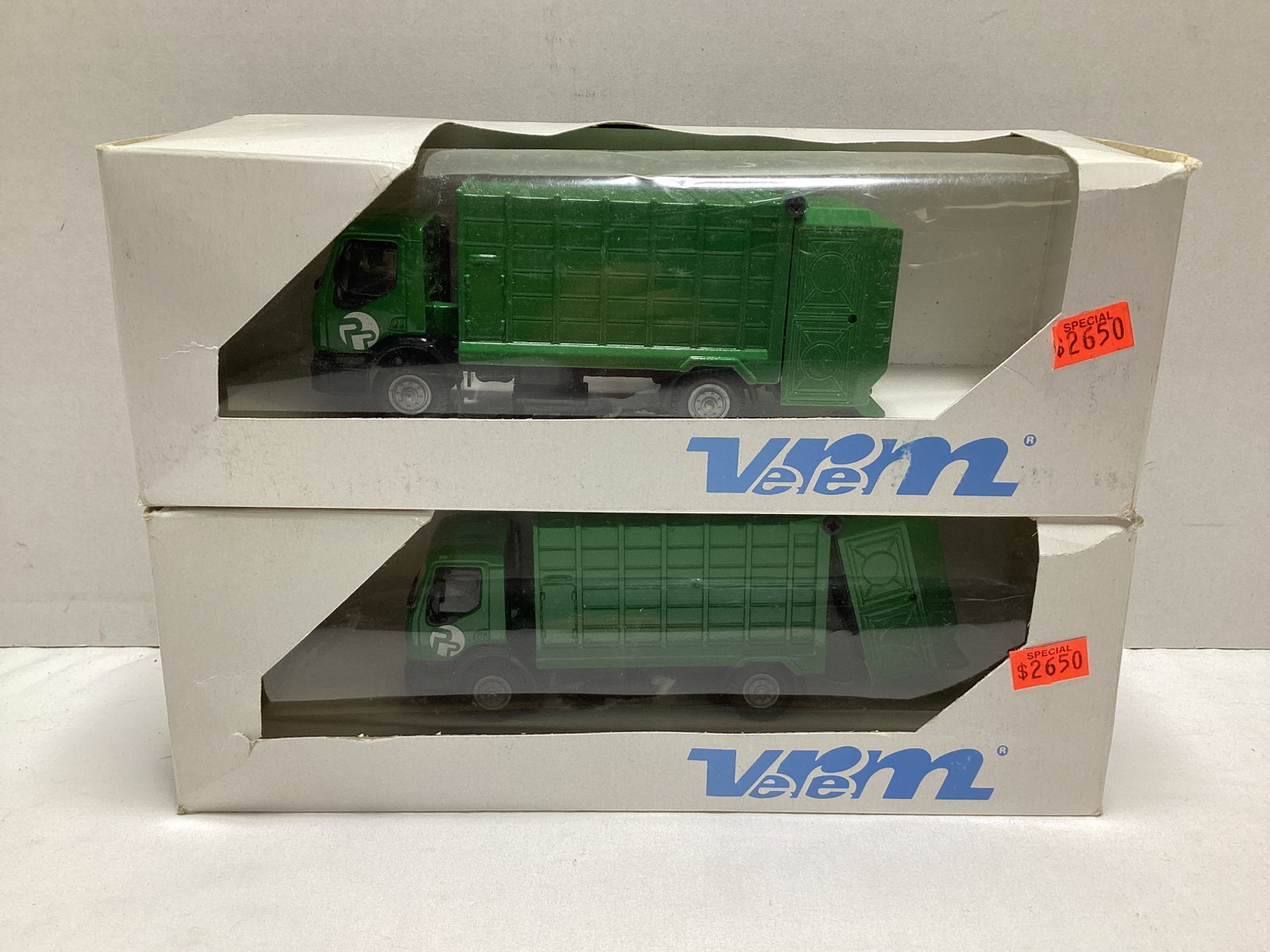 Two Verem Renault Garbage Truck Diecasts: .